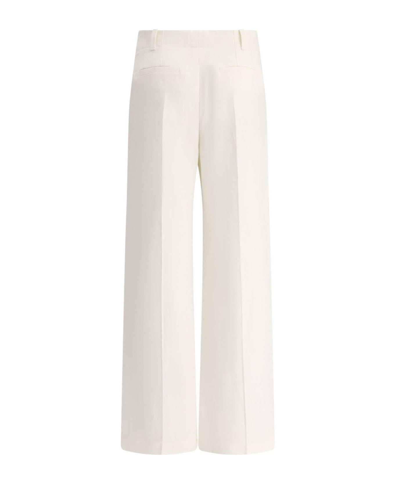 Chloé High-waisted Wide Leg Trousers - Iconic milk ボトムス