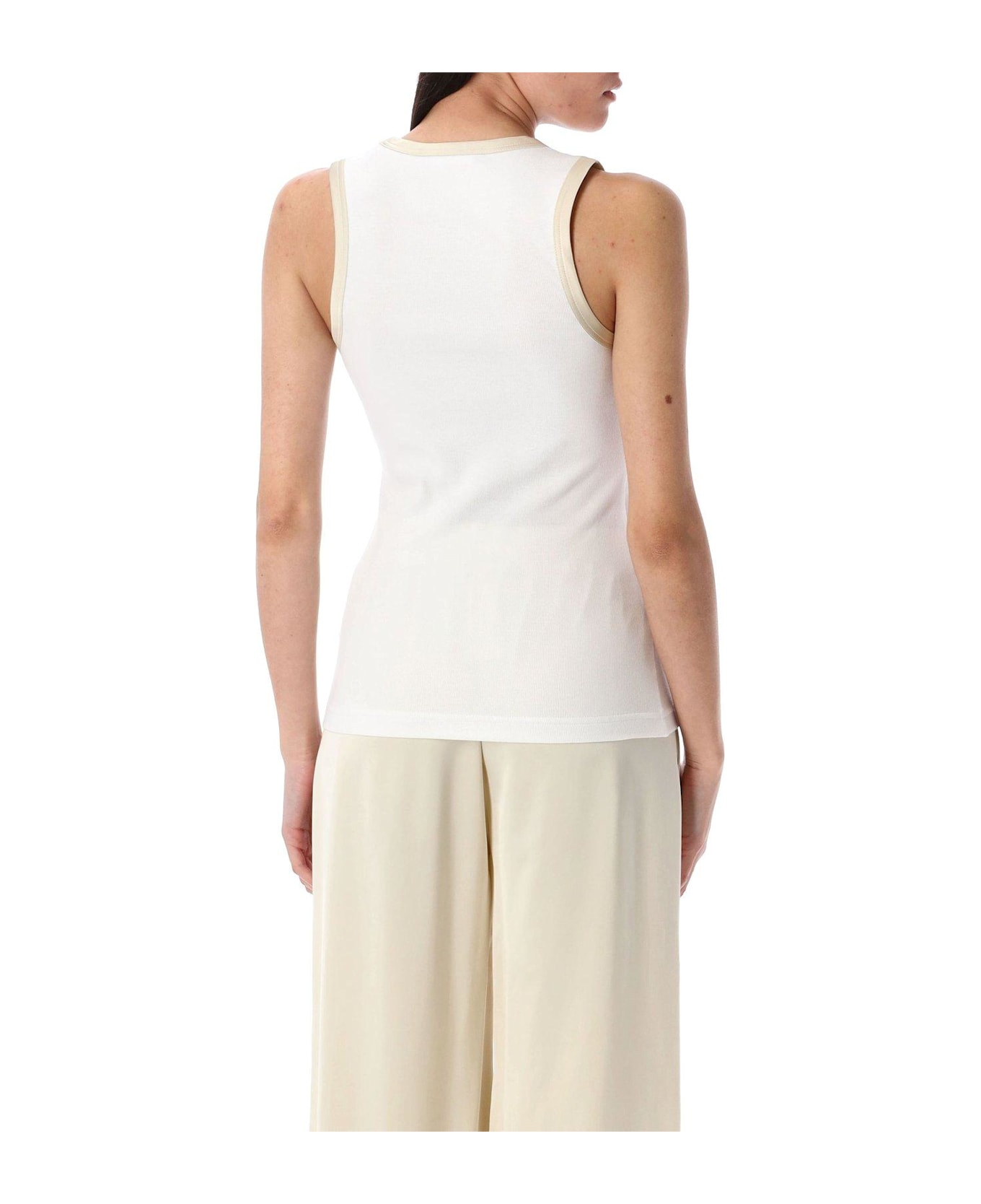 Fabiana Filippi Contrasted-border Scoop-neck Tank Top - White