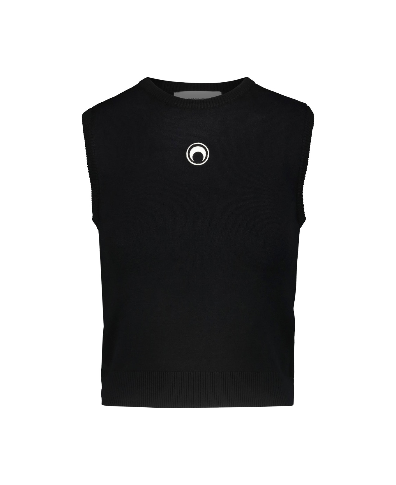 Marine Serre Moon Logo Knit Vest - Black
