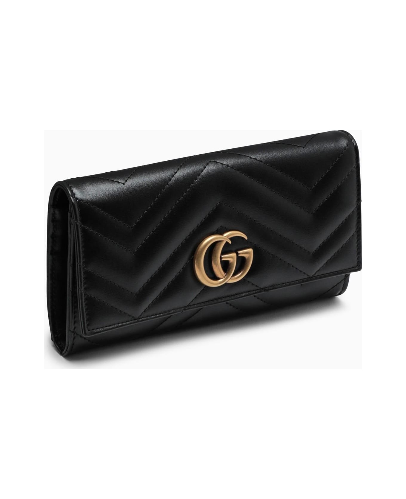 Gucci Black Marmont Gg Continental Wallet - Nero