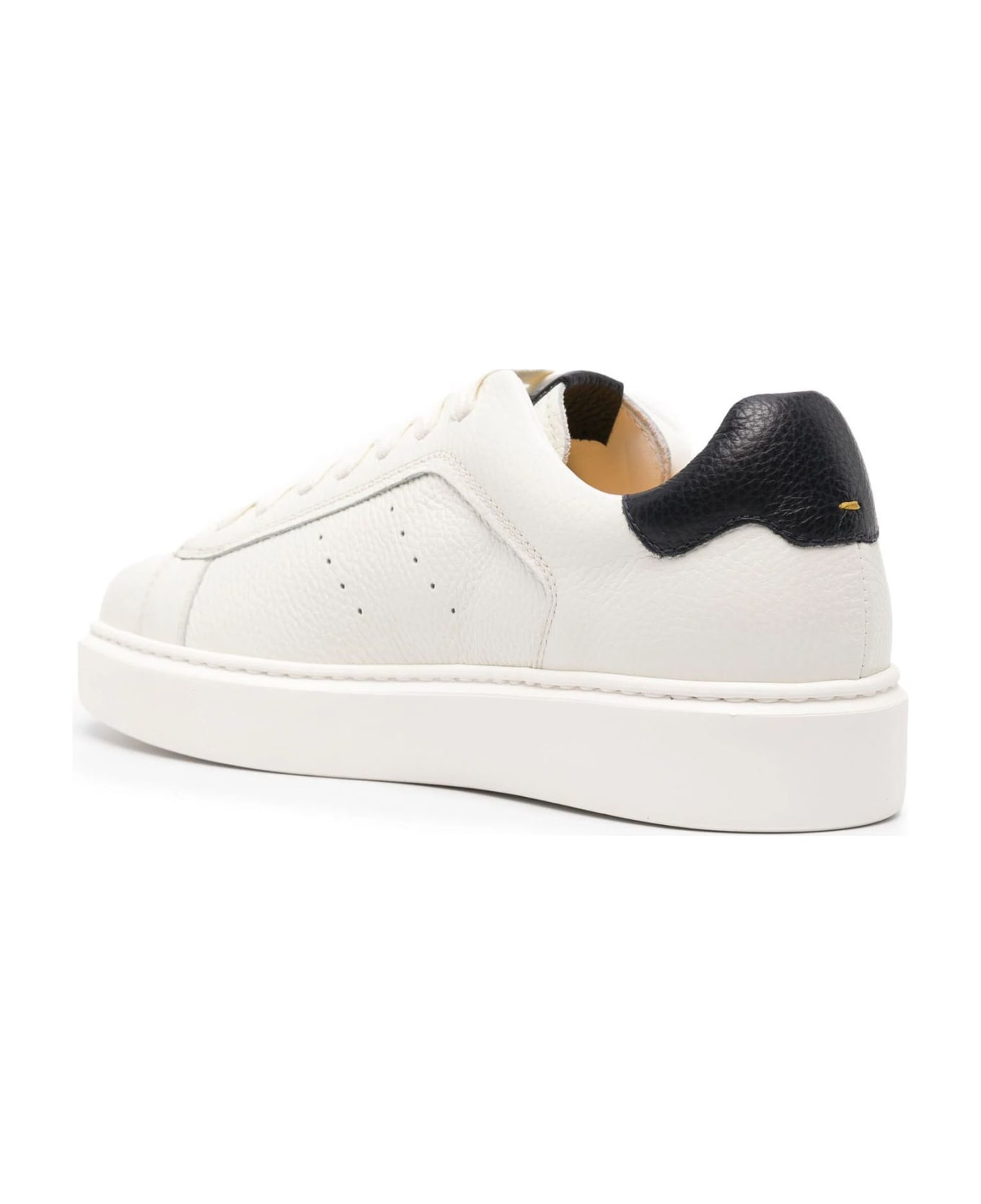 Doucal's White Calf Leather Sneakers - White