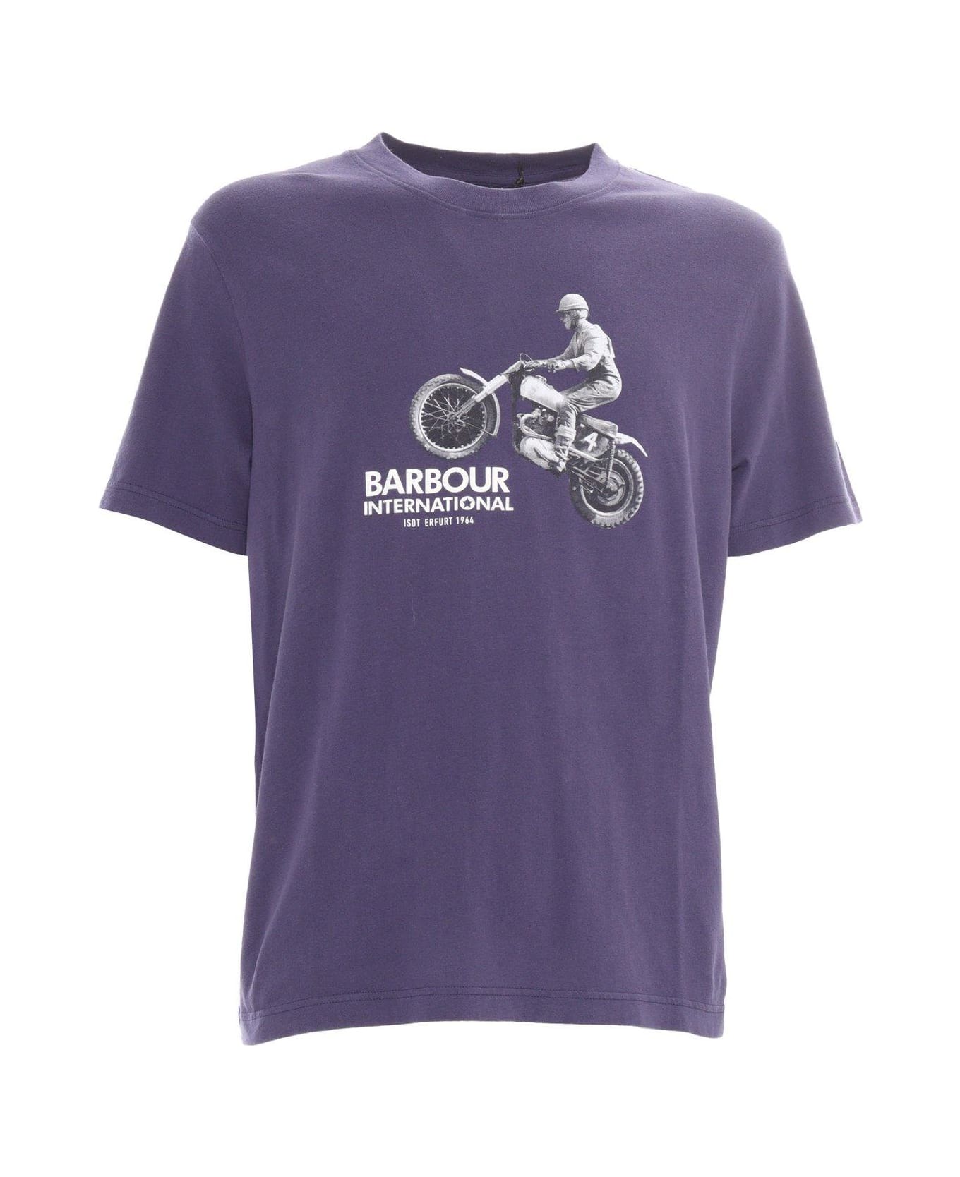 Barbour International Graphic-printed Crewneck T-shirt - Blue