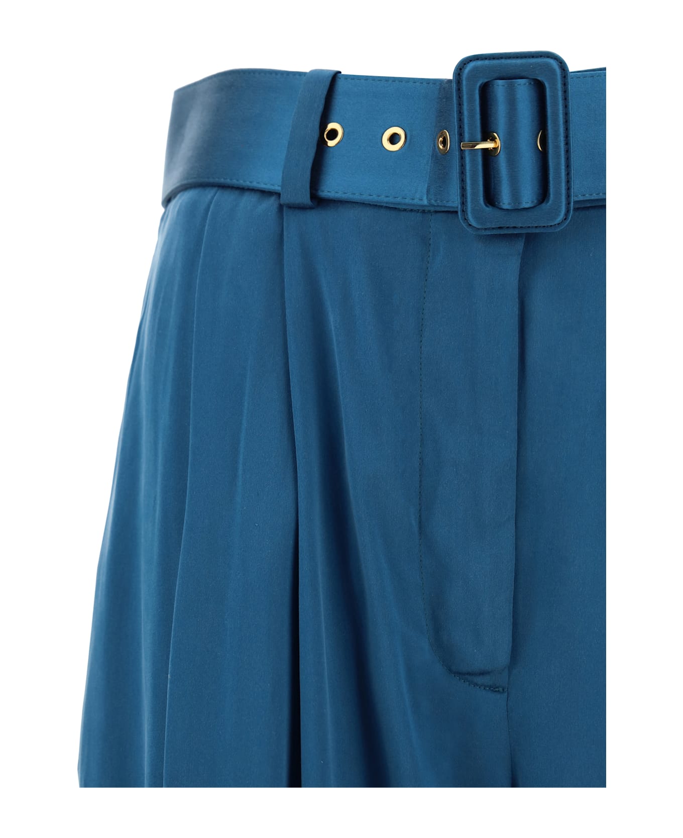 Zimmermann Tuck Silk Trousers - blue