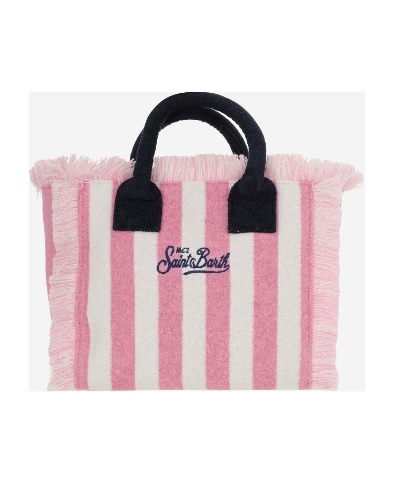 MC2 Saint Barth Colette Tote Bag With Striped Pattern And Logo - Pink トートバッグ