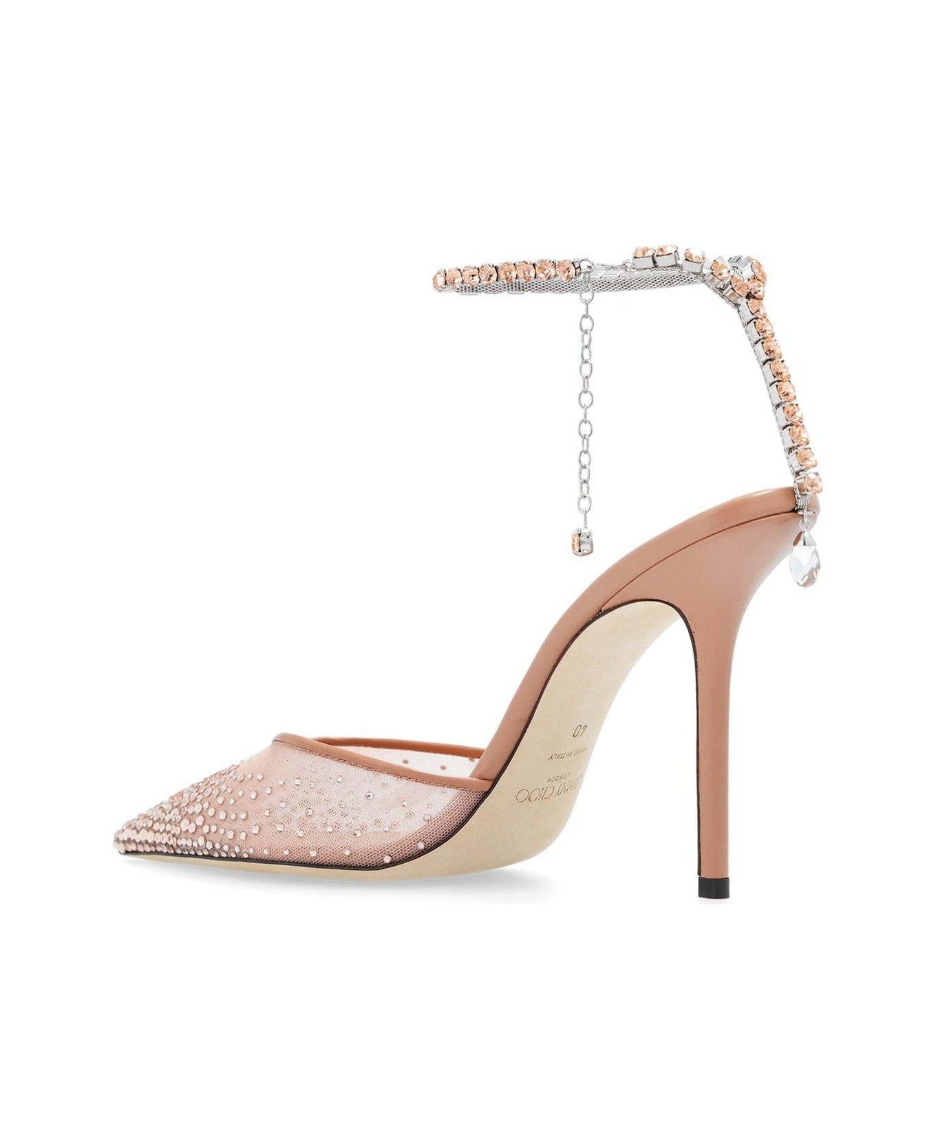 Jimmy Choo Embellished Pointed-toe Pumps - Cipria