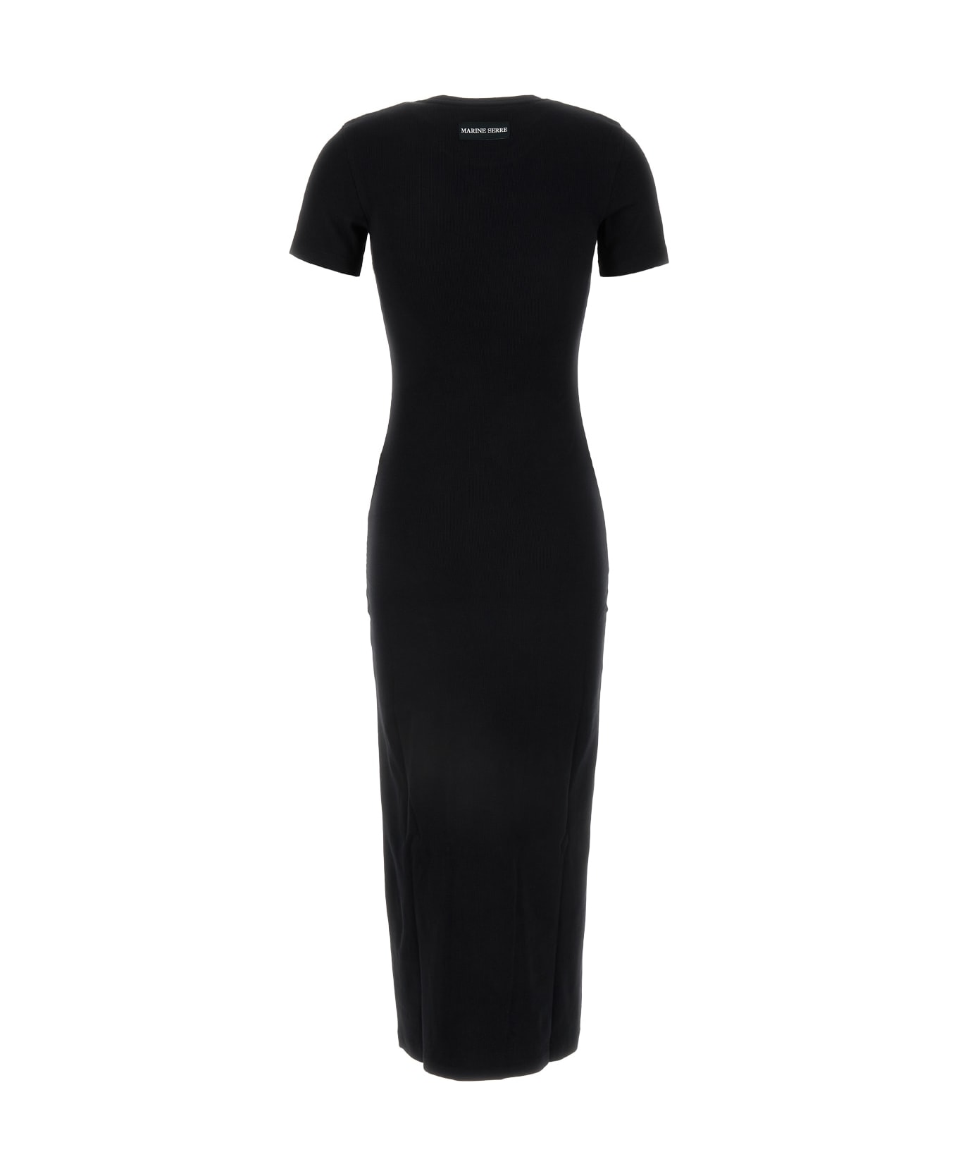 Marine Serre Moon Logo Ribbed Jersey Tube Dress - Black