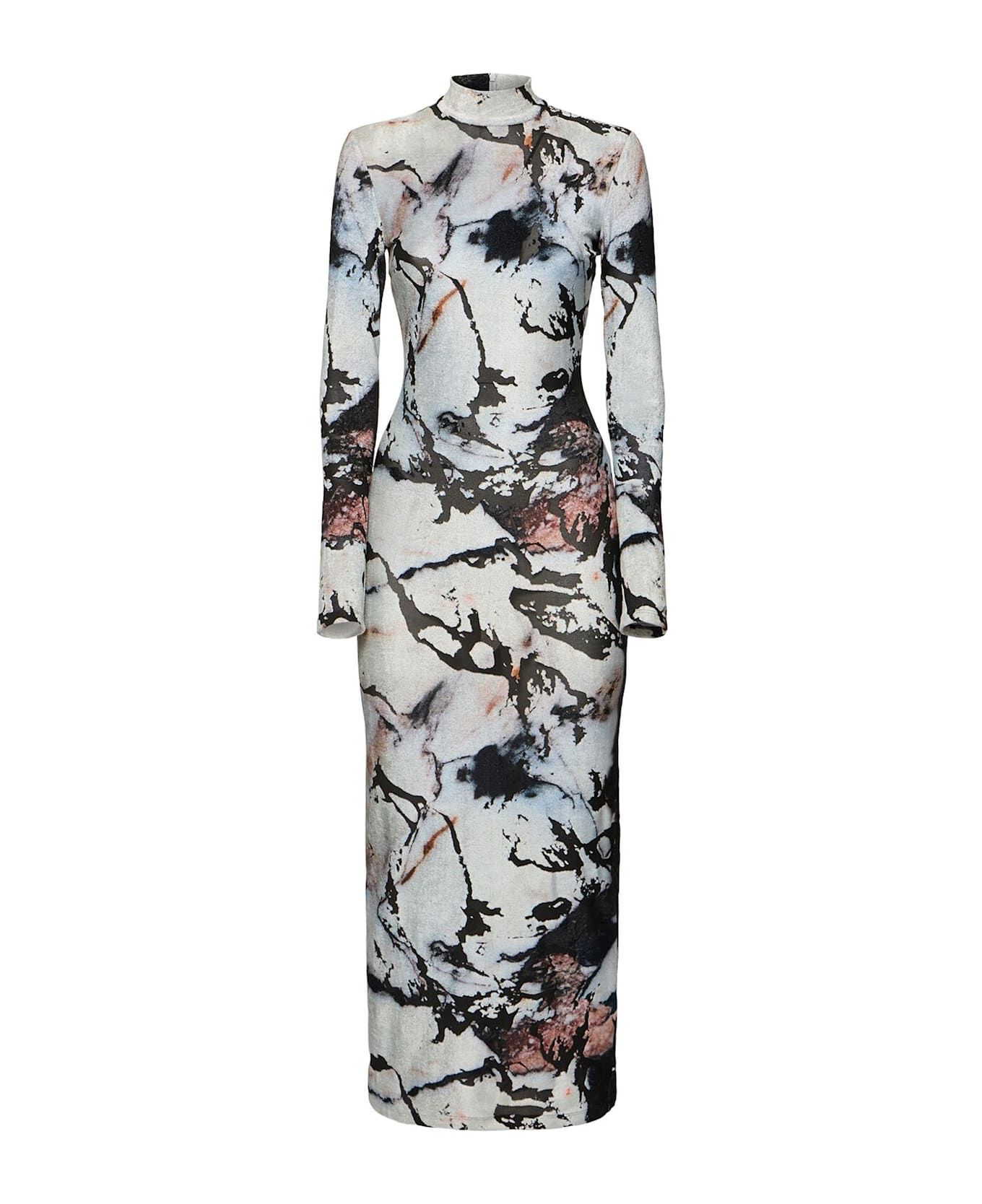 Roberto Cavalli Marble-print Maxi Dress - Black