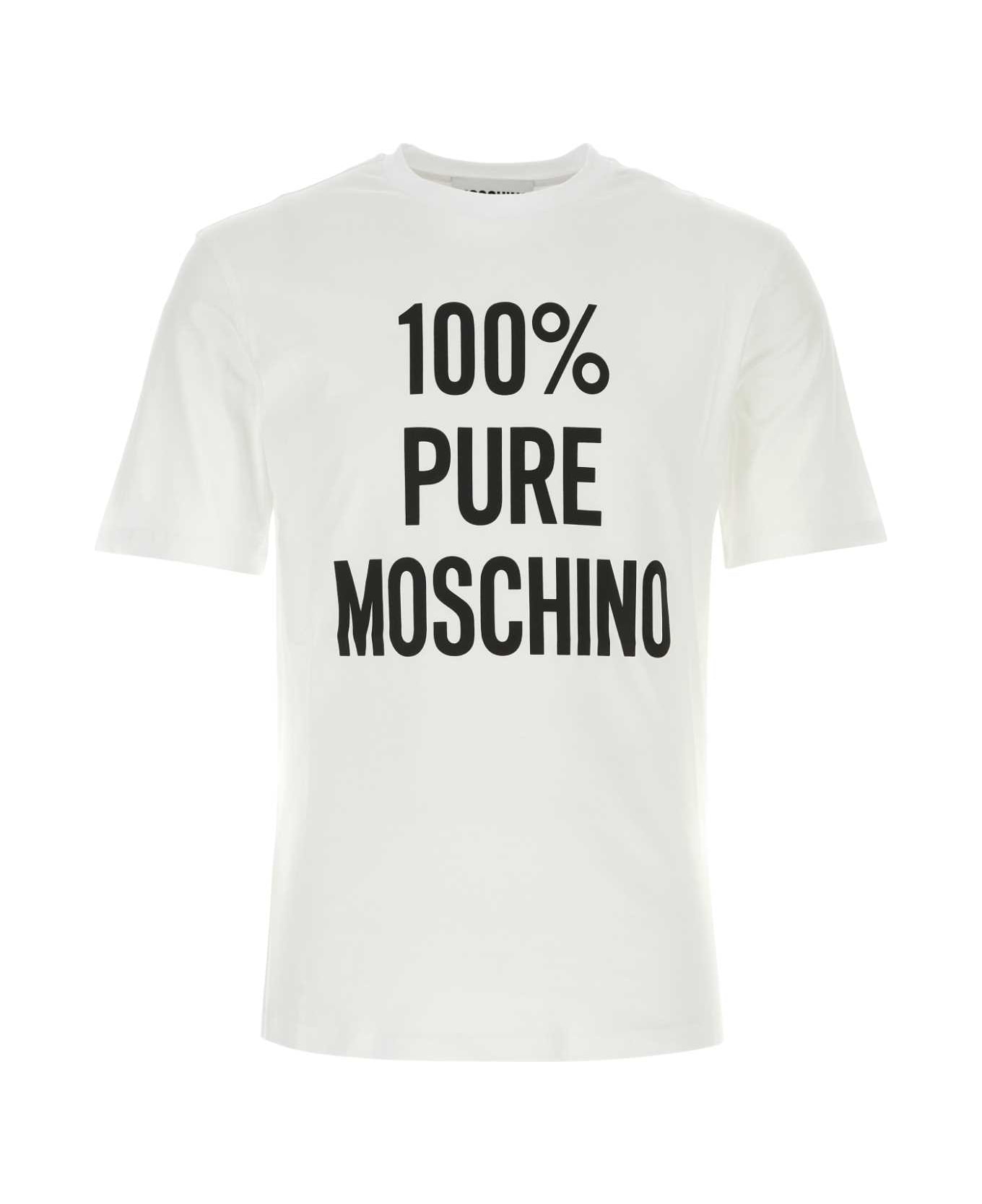 Moschino White Cotton T-shirt - 1001 シャツ