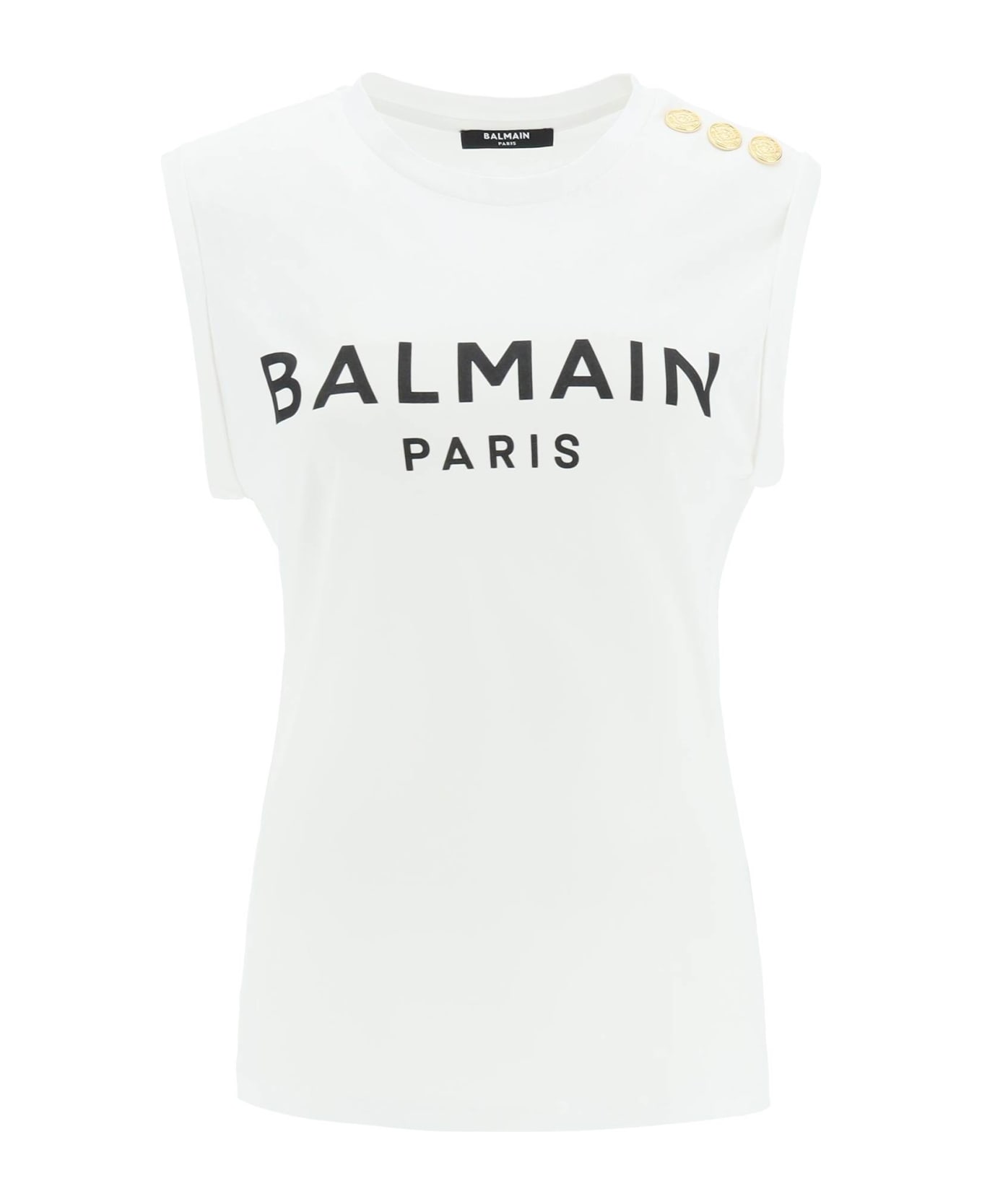 Balmain Logo Tank Top - White