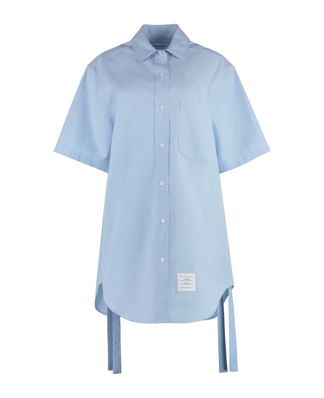 Thom Browne Cotton Shirtdress - Light Blue