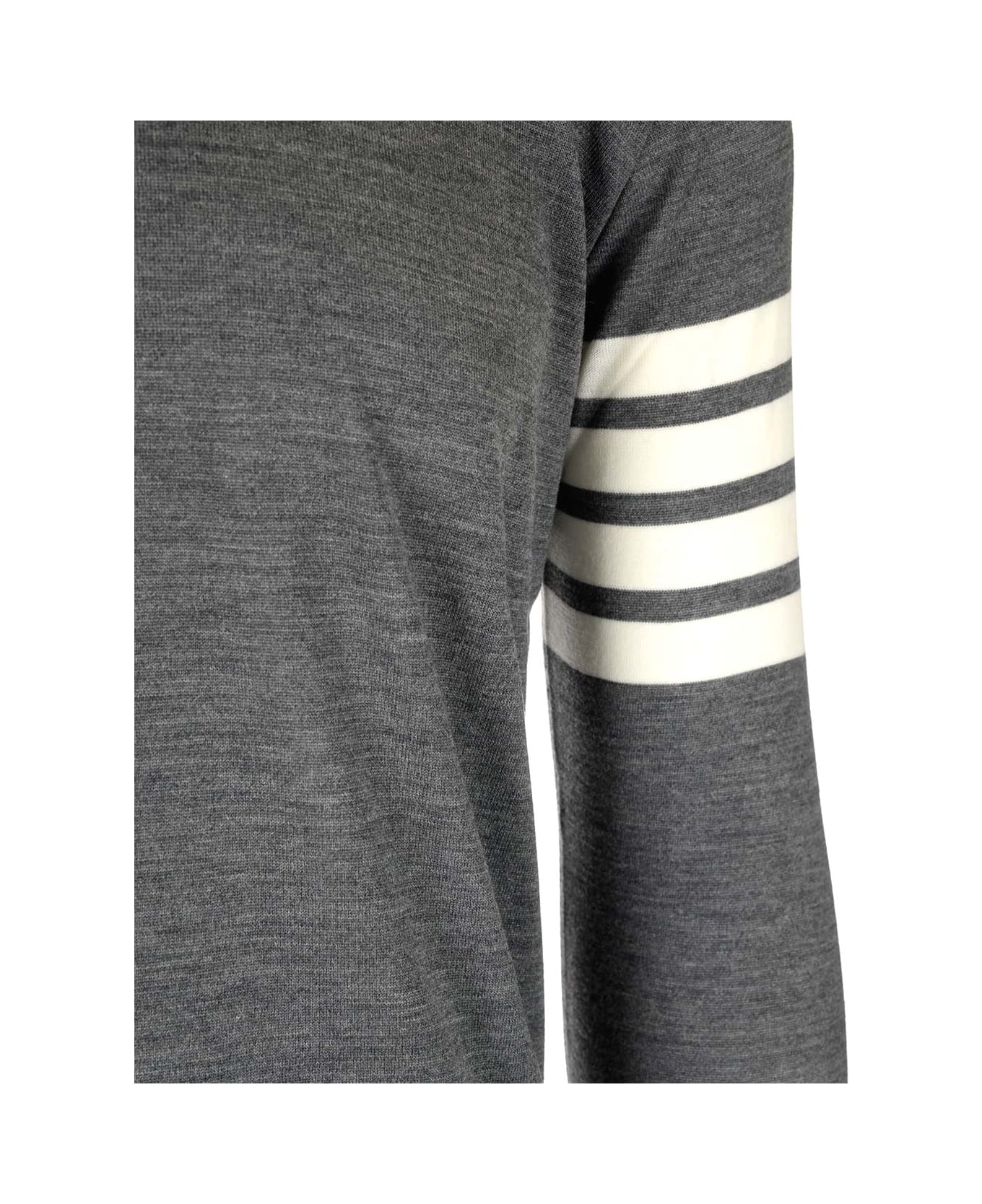 Thom Browne Grey '4-bar' Crewneck Sweater - Med Grey
