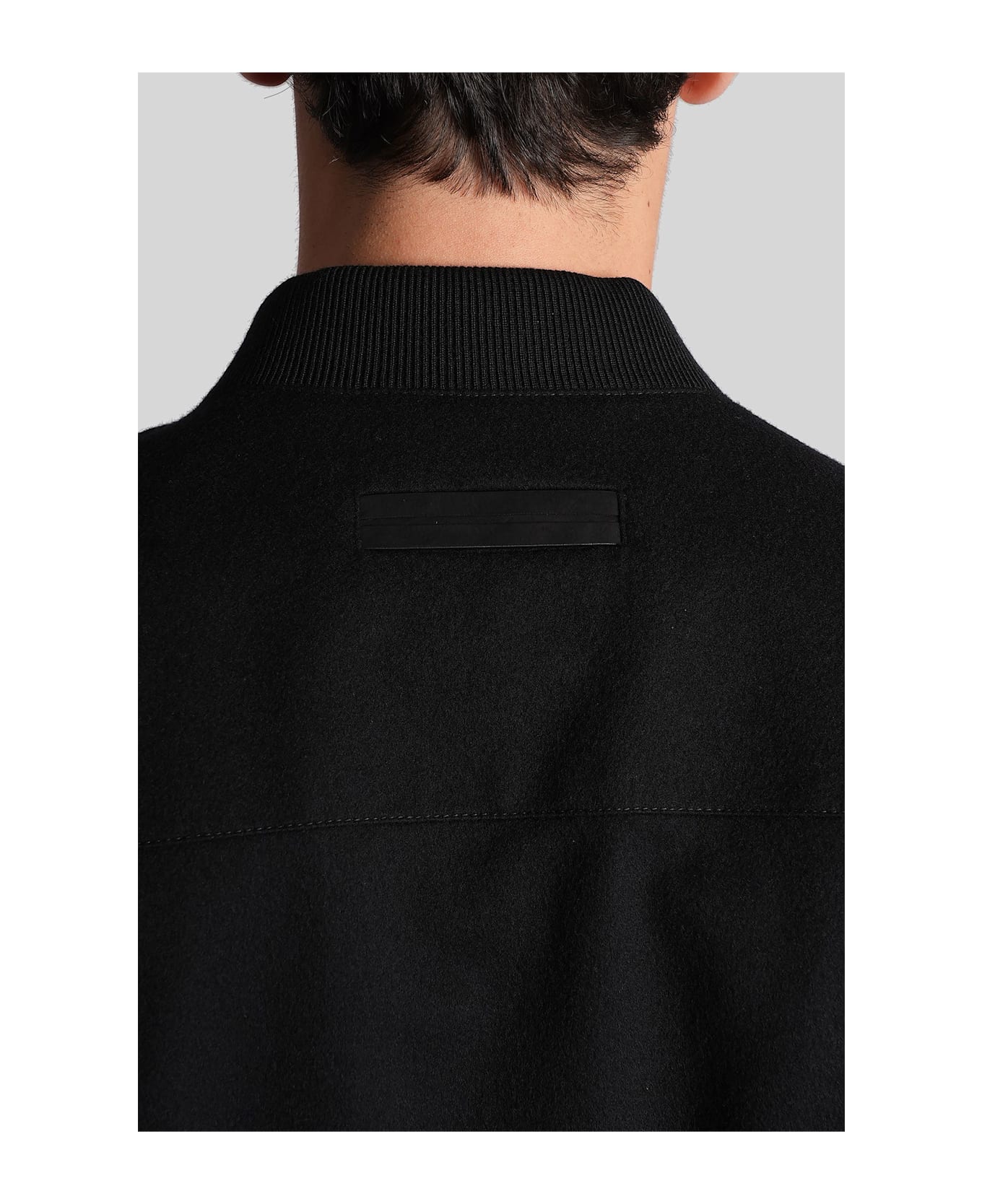 Zegna Bomber Jacket In Black Cashmere - black
