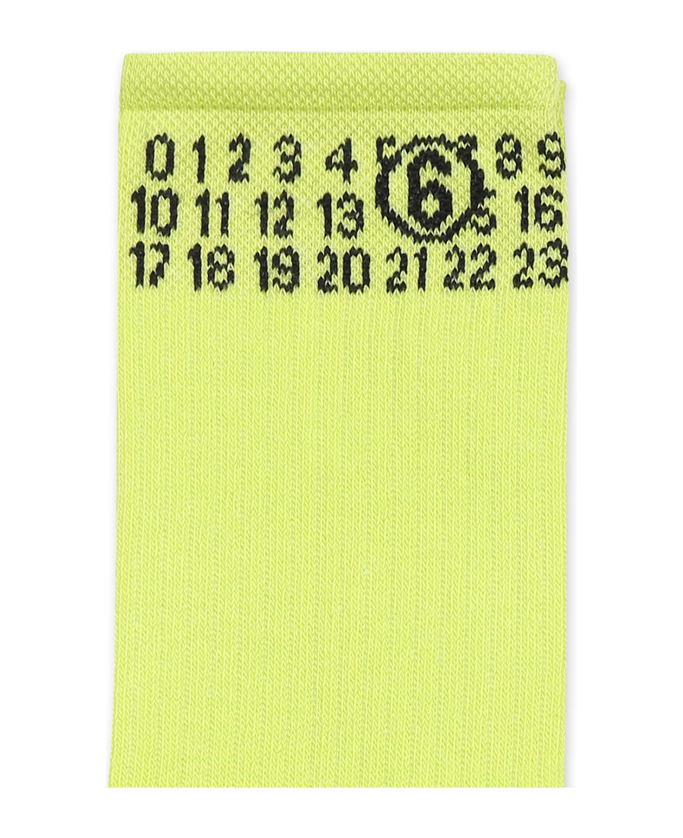 MM6 Maison Margiela Yellow Socks For Kids With Logo - Yellow