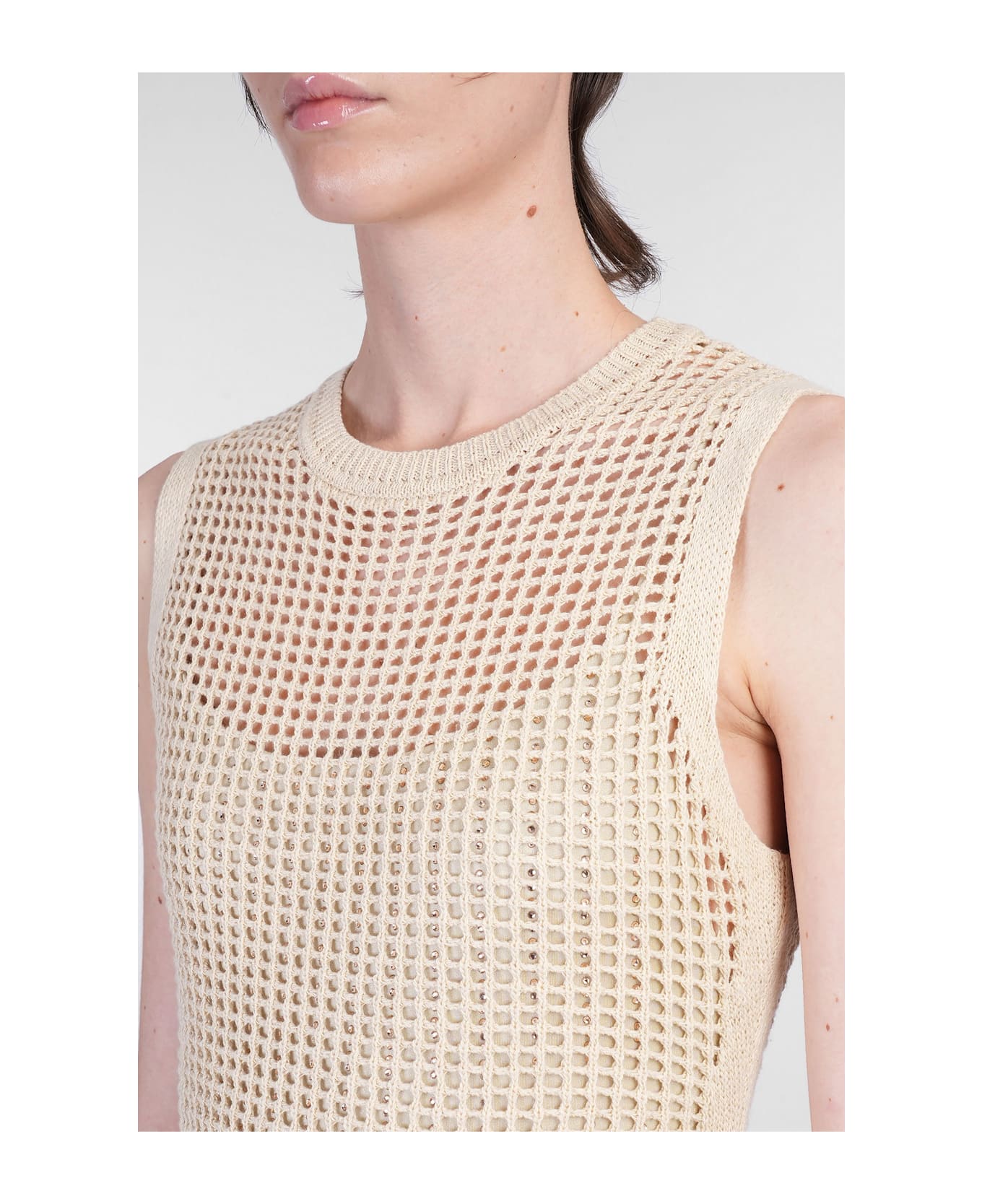 MC2 Saint Barth Eileen Long Dress In Beige Viscose - beige