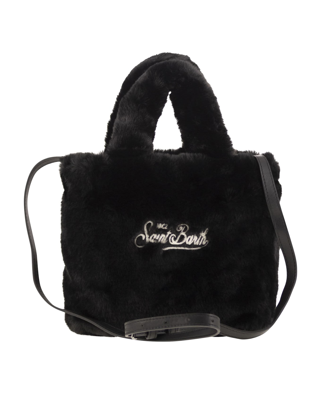 MC2 Saint Barth Soft Fur Mini Vanity Bag - Black