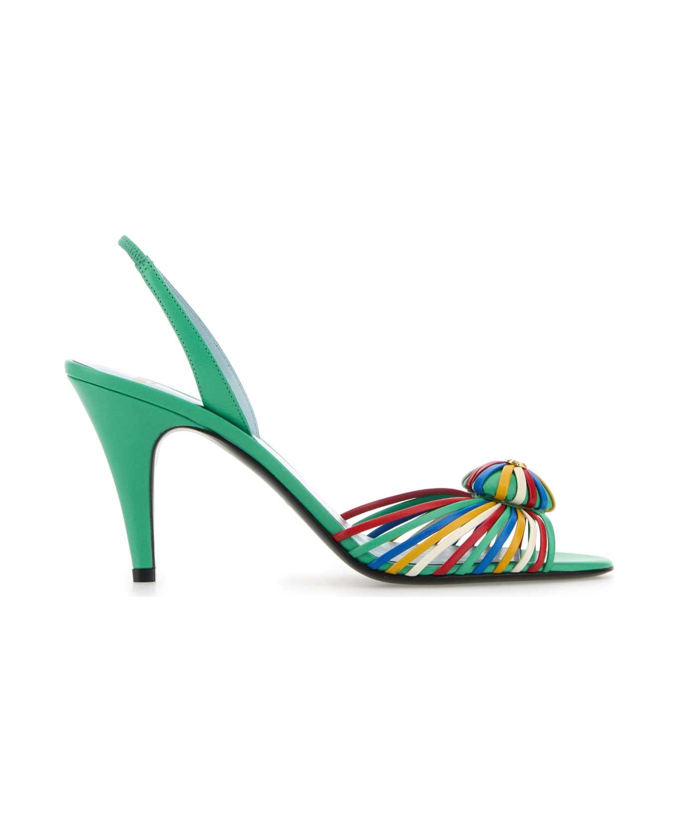 Valentino Garavani Multicolor Leather Royal Sandals - MULTICOLOR