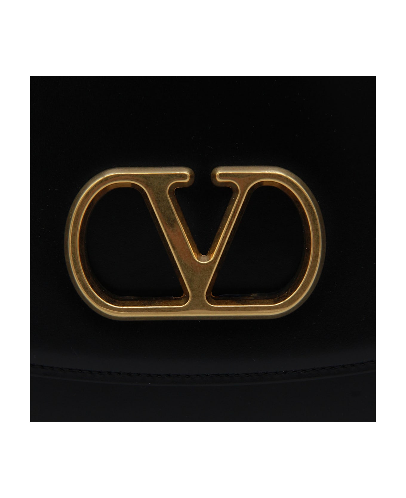 Valentino Garavani Black Leather Shoulder Bag - BLACK