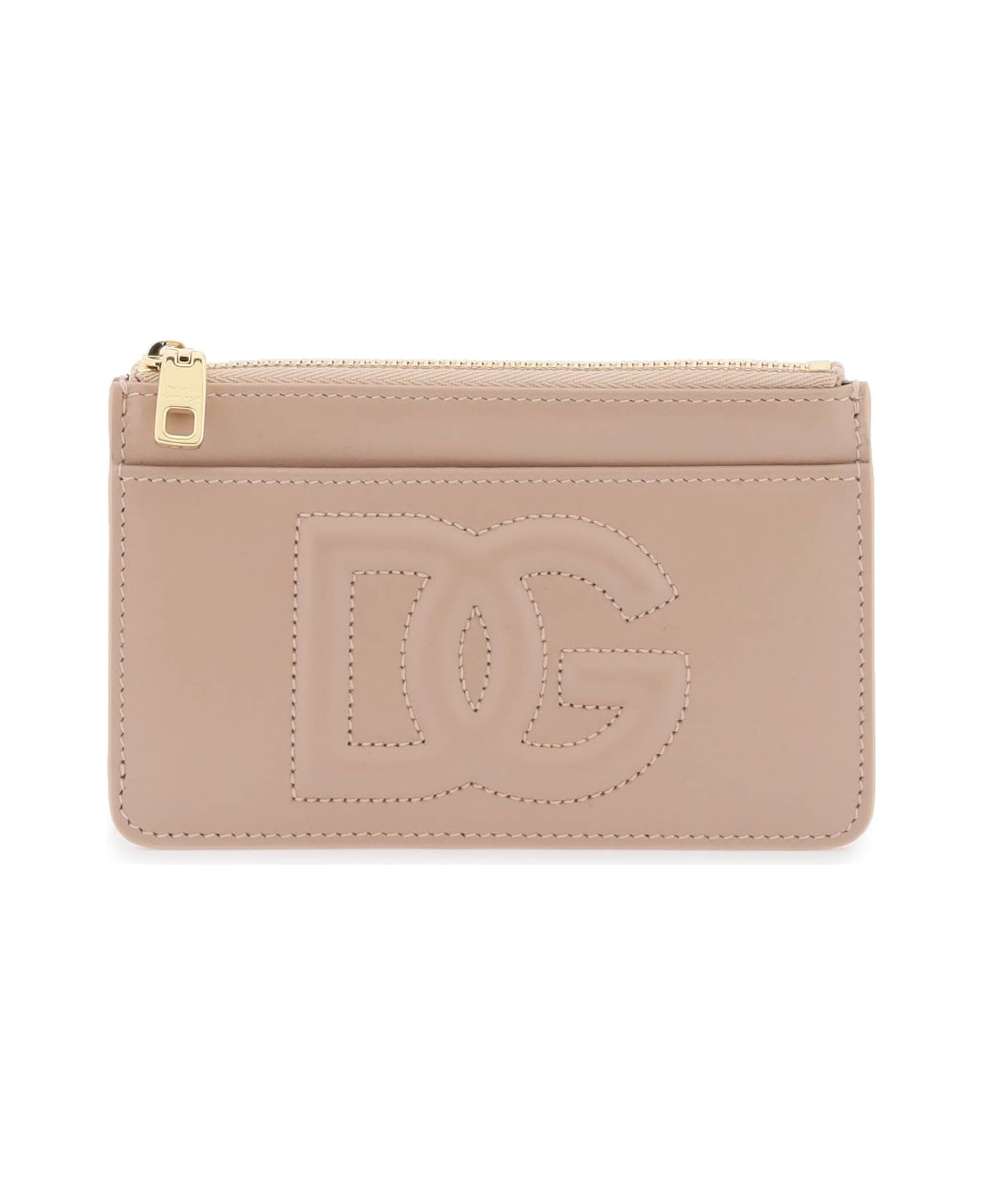 Dolce & Gabbana Dg Logo Leather Card Holder - Pale pink
