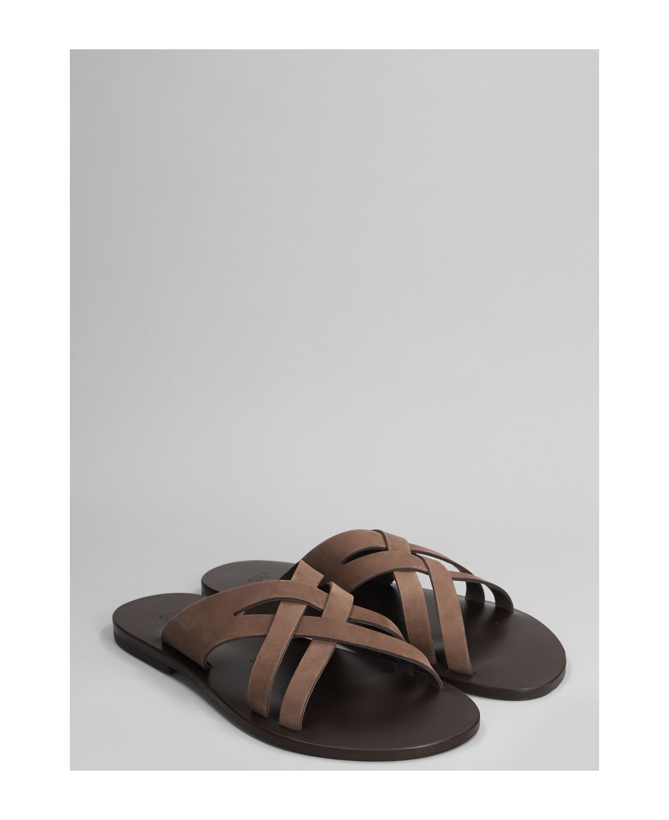 K.Jacques Chill H Flats In Brown Leather - brown