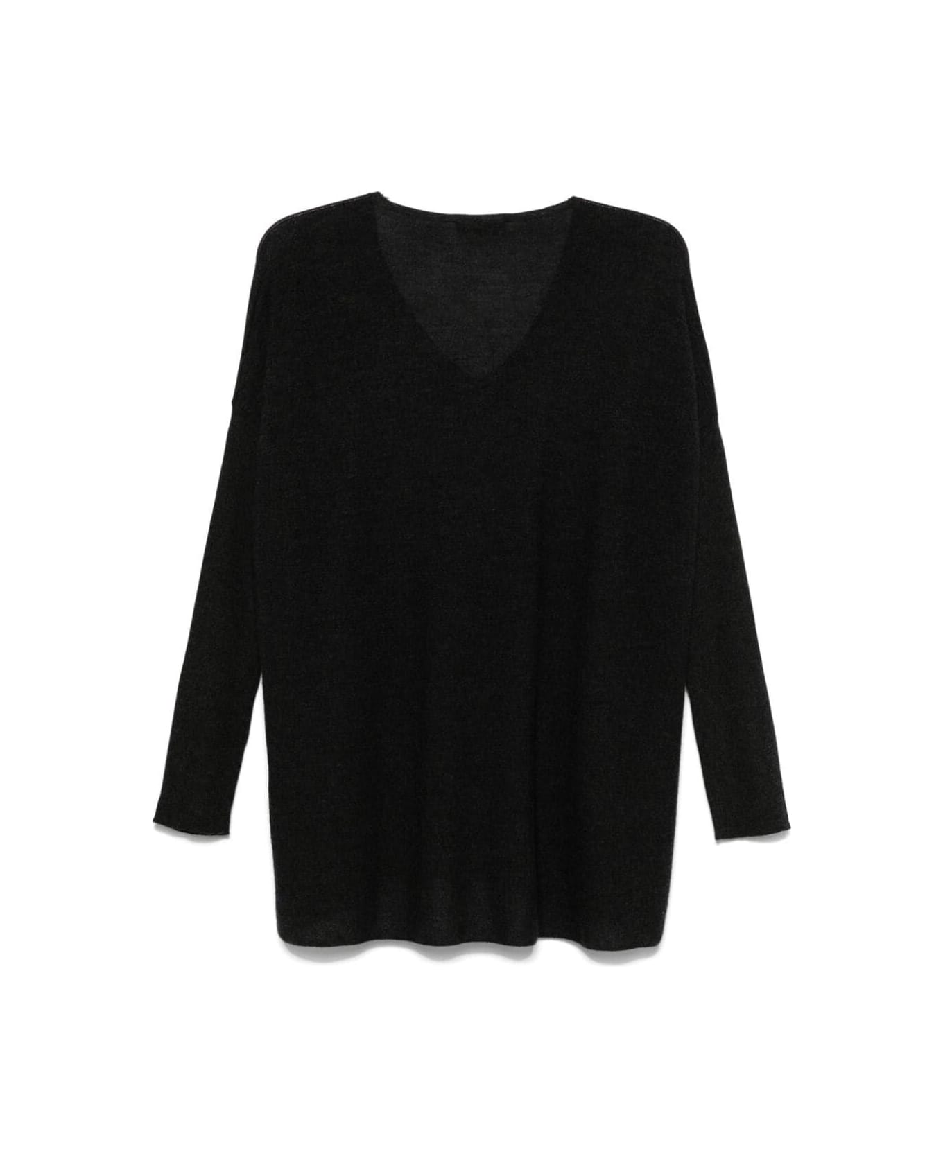 Gentry Portofino Knit V Neck Sweater - Anthracite