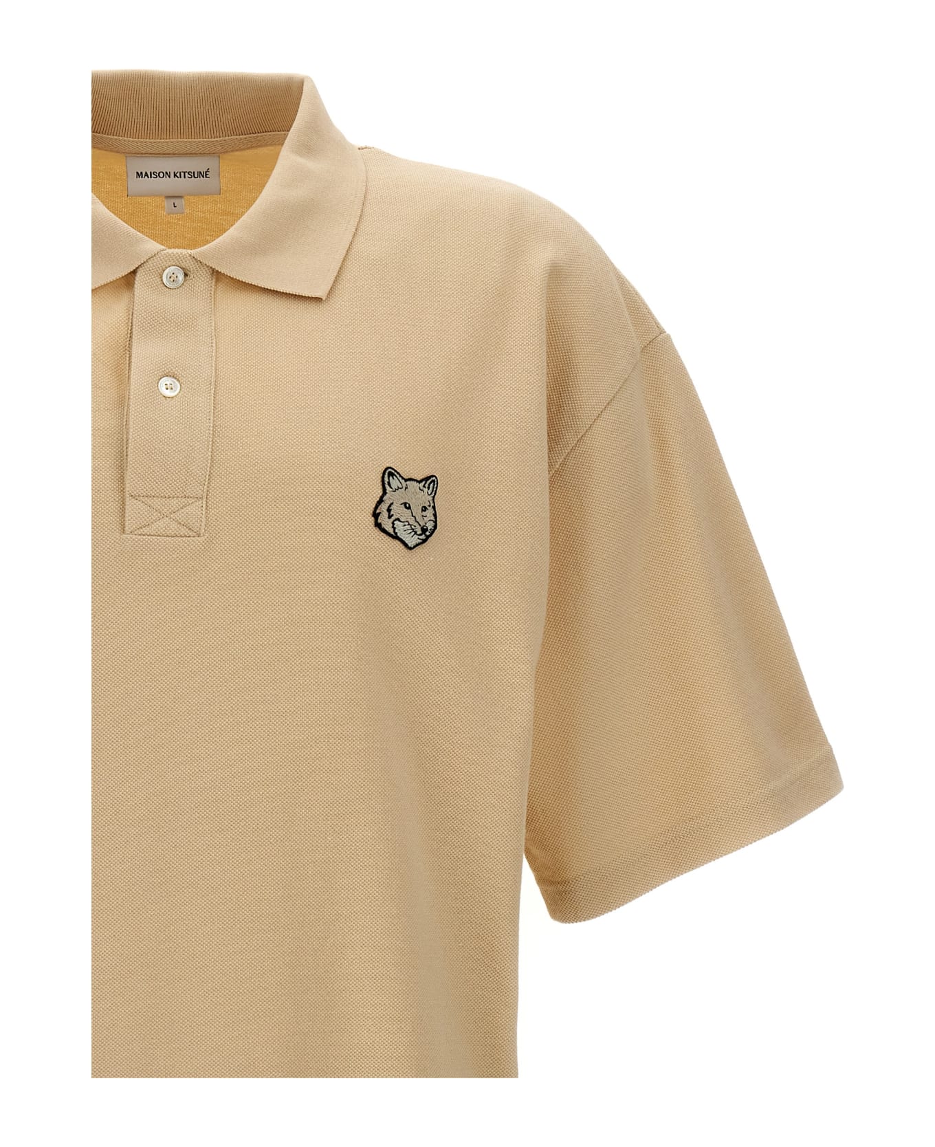 Maison Kitsuné 'fox Head' Polo Shirt - Beige ポロシャツ