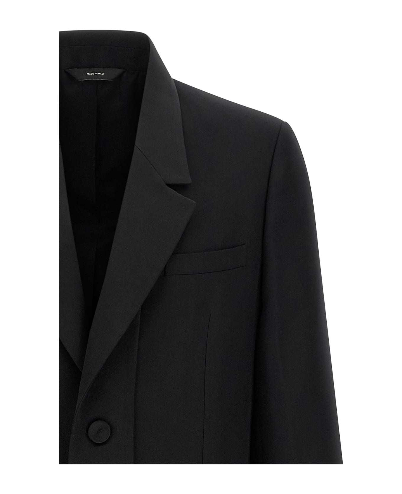 Fendi Crepe Wool Coat - Black  