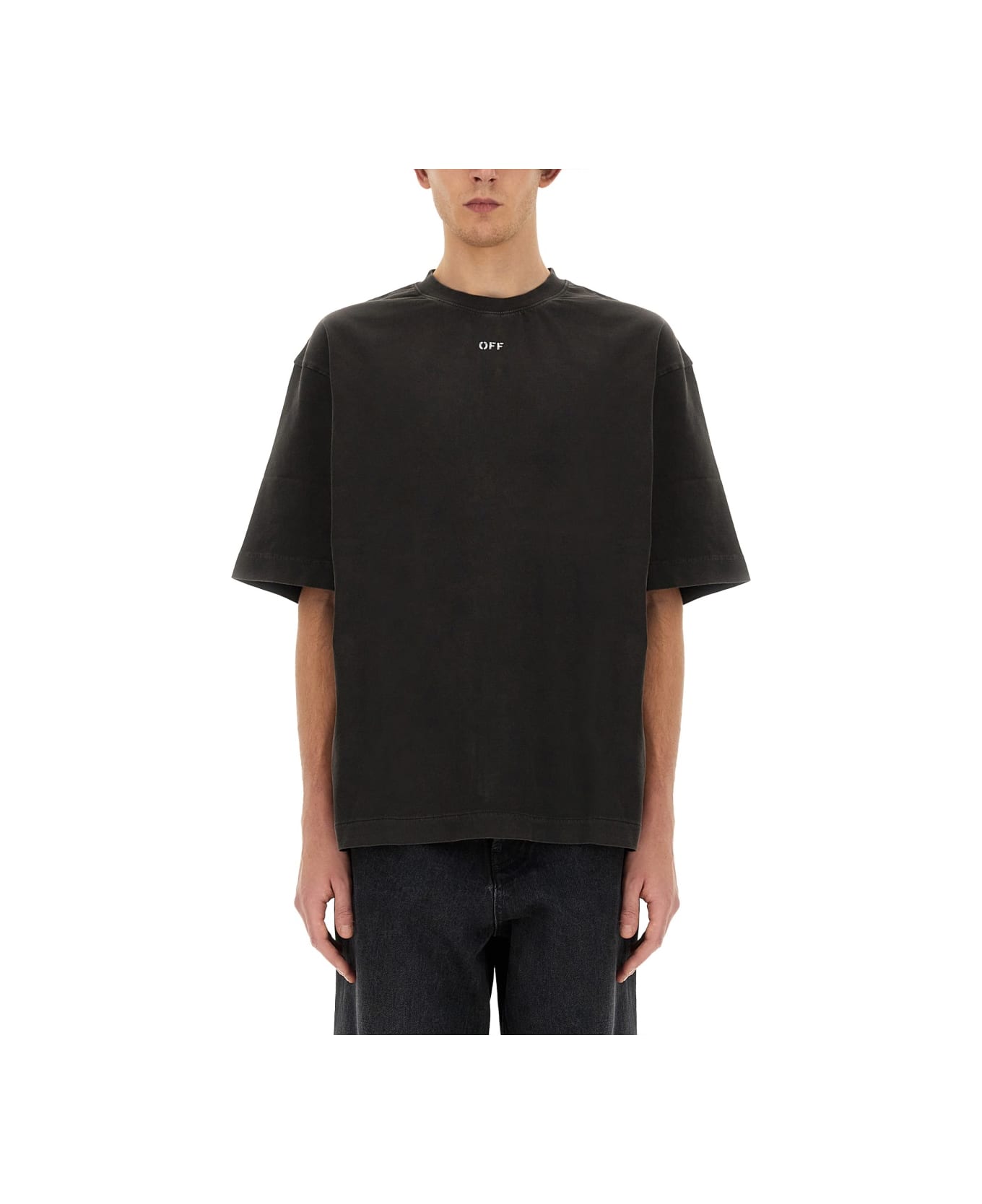 Off-White T-shirt With Logo - GREY