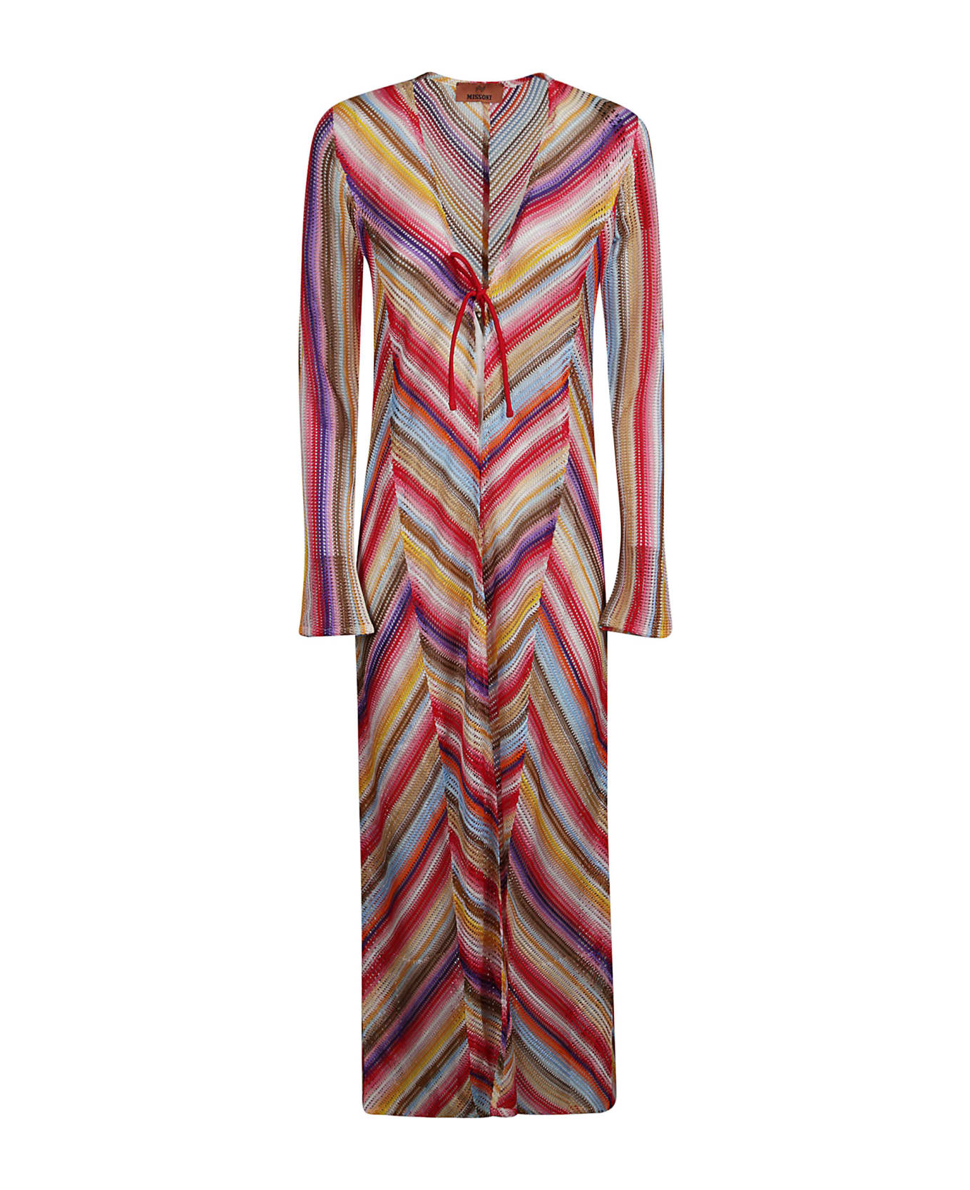 Missoni V-neck Printed Long Dress - Multicolor