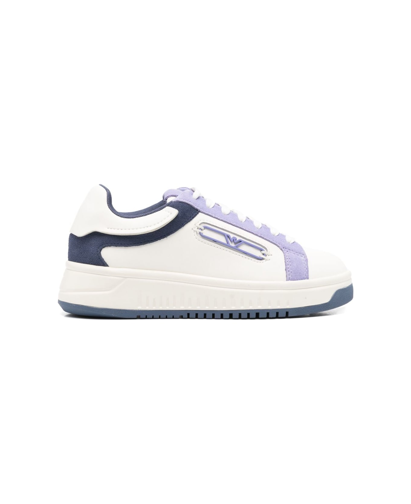 Emporio Armani Leather Sneakers - Lilac