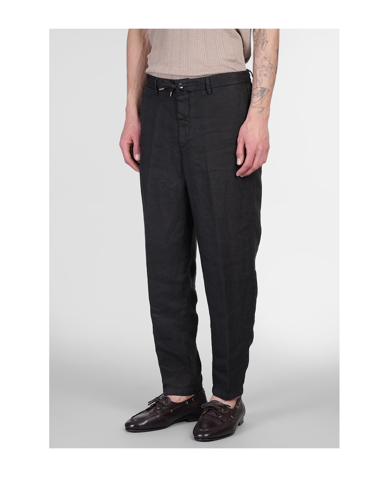 Briglia 1949 Coventv Pants In Black Linen - black
