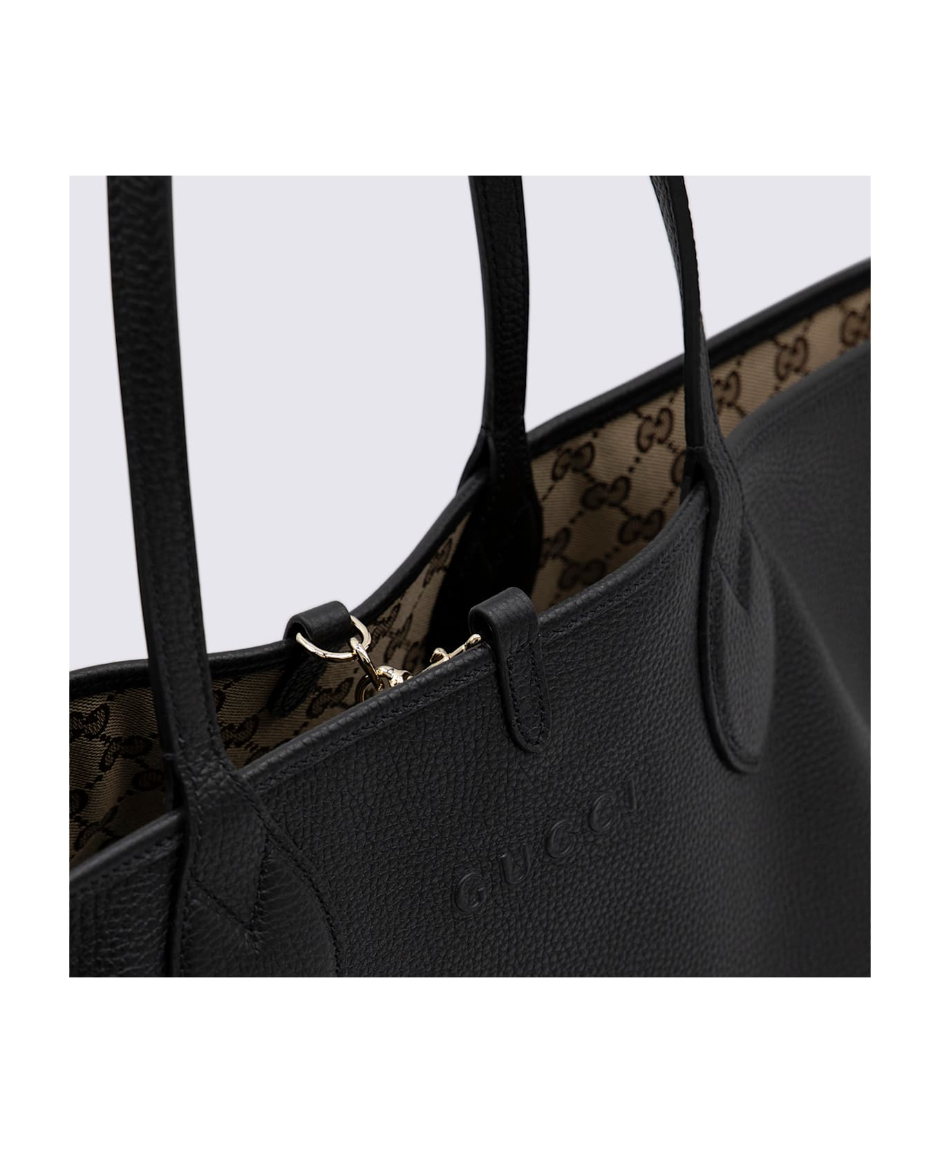Gucci Black Leather Totissima Tote Bag