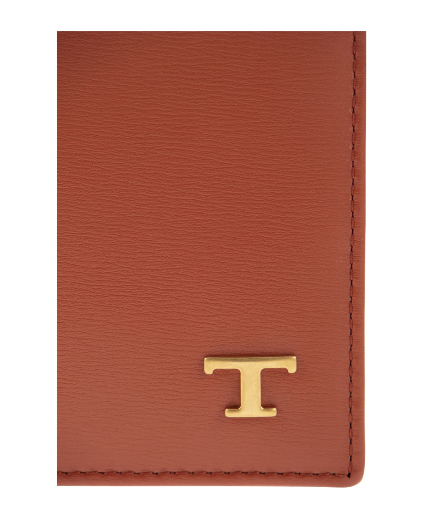 Tod's Leather Wallet With Logo - Sienna