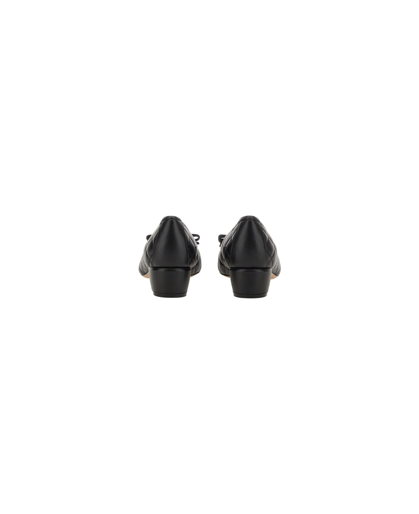 Ferragamo Bow Neckline Vara - BLACK