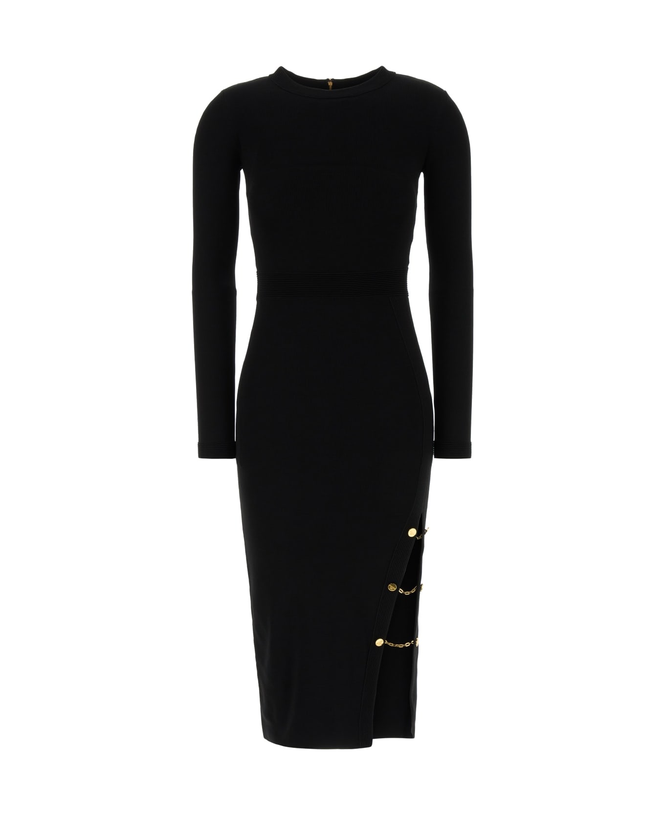 Elisabetta Franchi Abito Midi Spacco Laterale - NERO