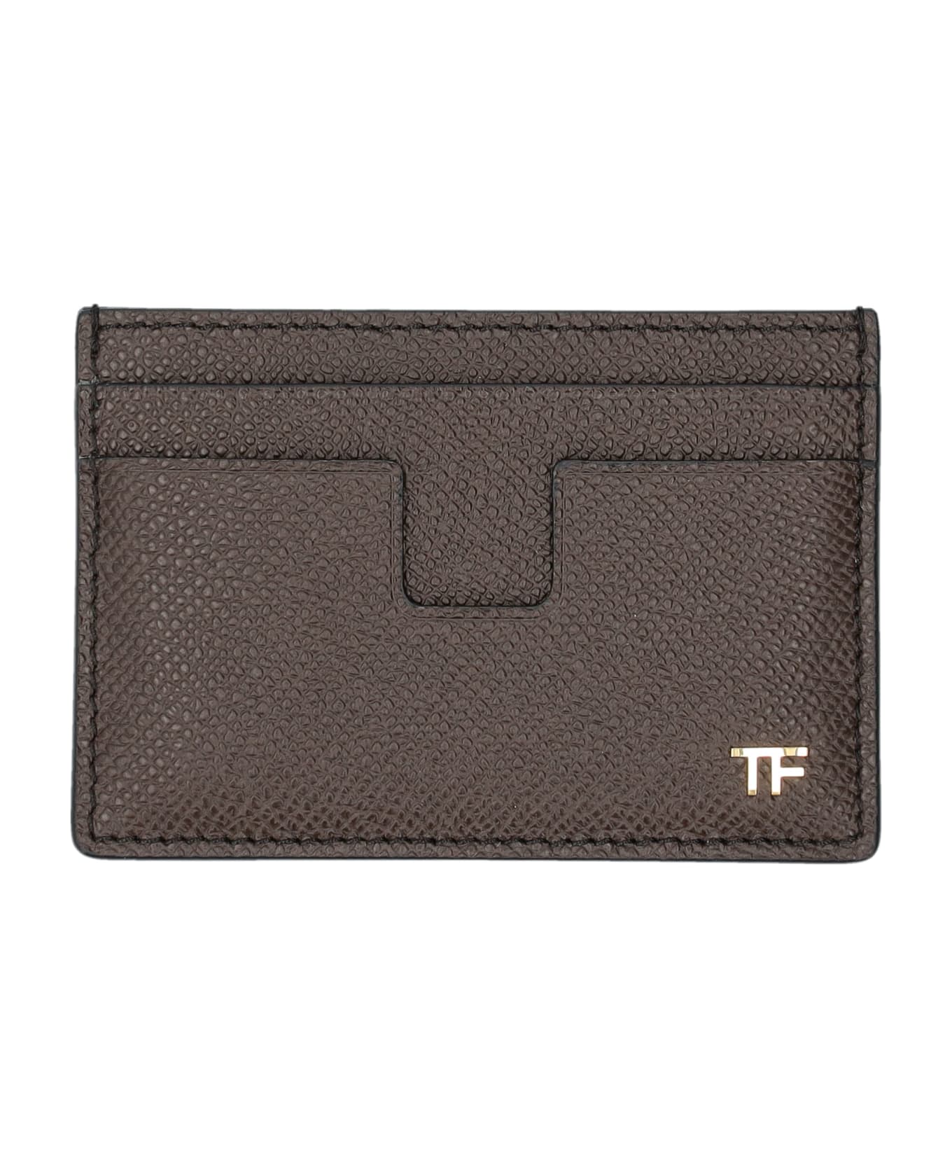 Tom Ford Small Grain Leather Cardholder - CHOCOLATE