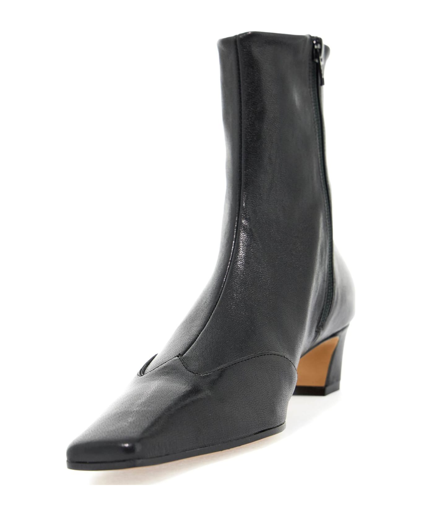 Khaite 
nevada 40
 Black Leather Ankle Boots - BLACK (Black)