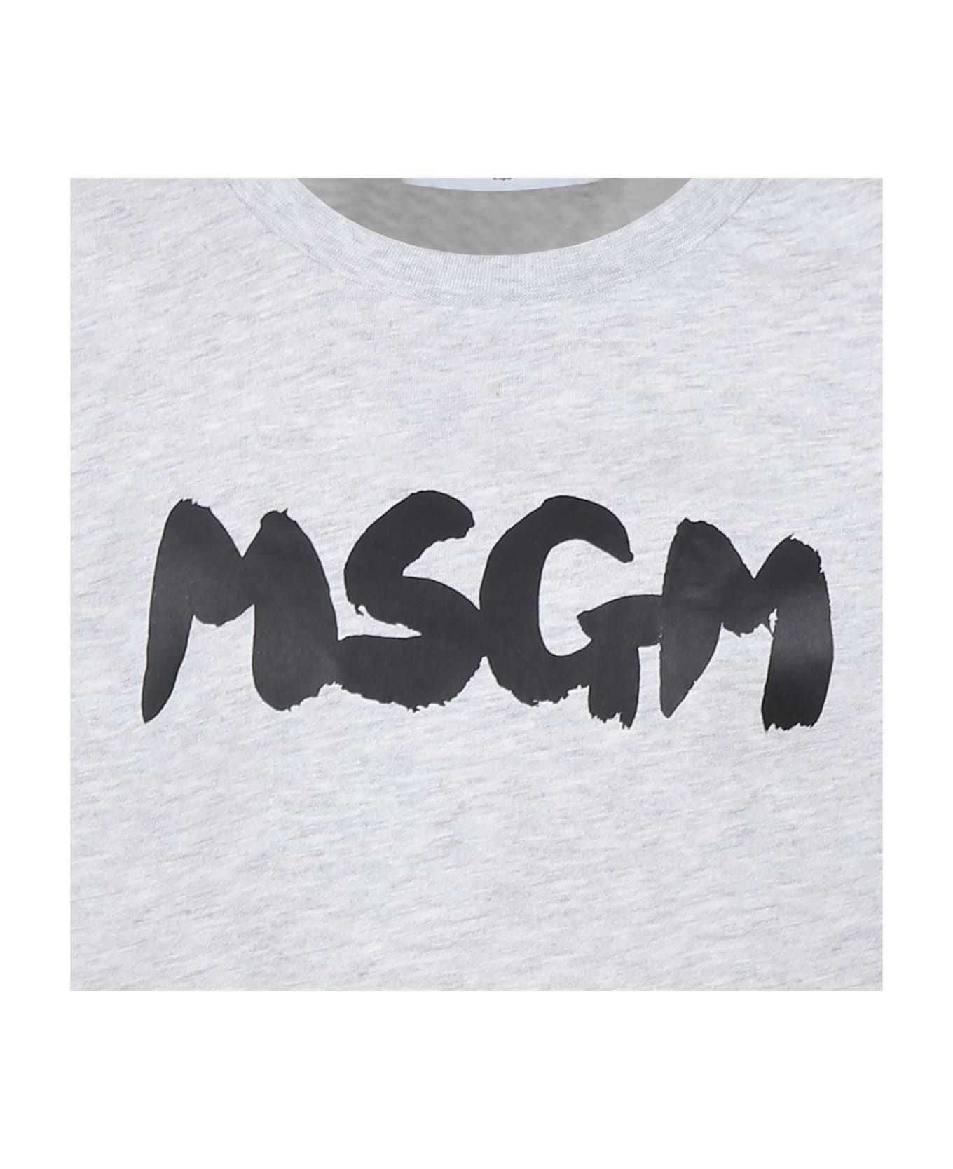 MSGM Grey T-shirt For Kids With Logo - Grey