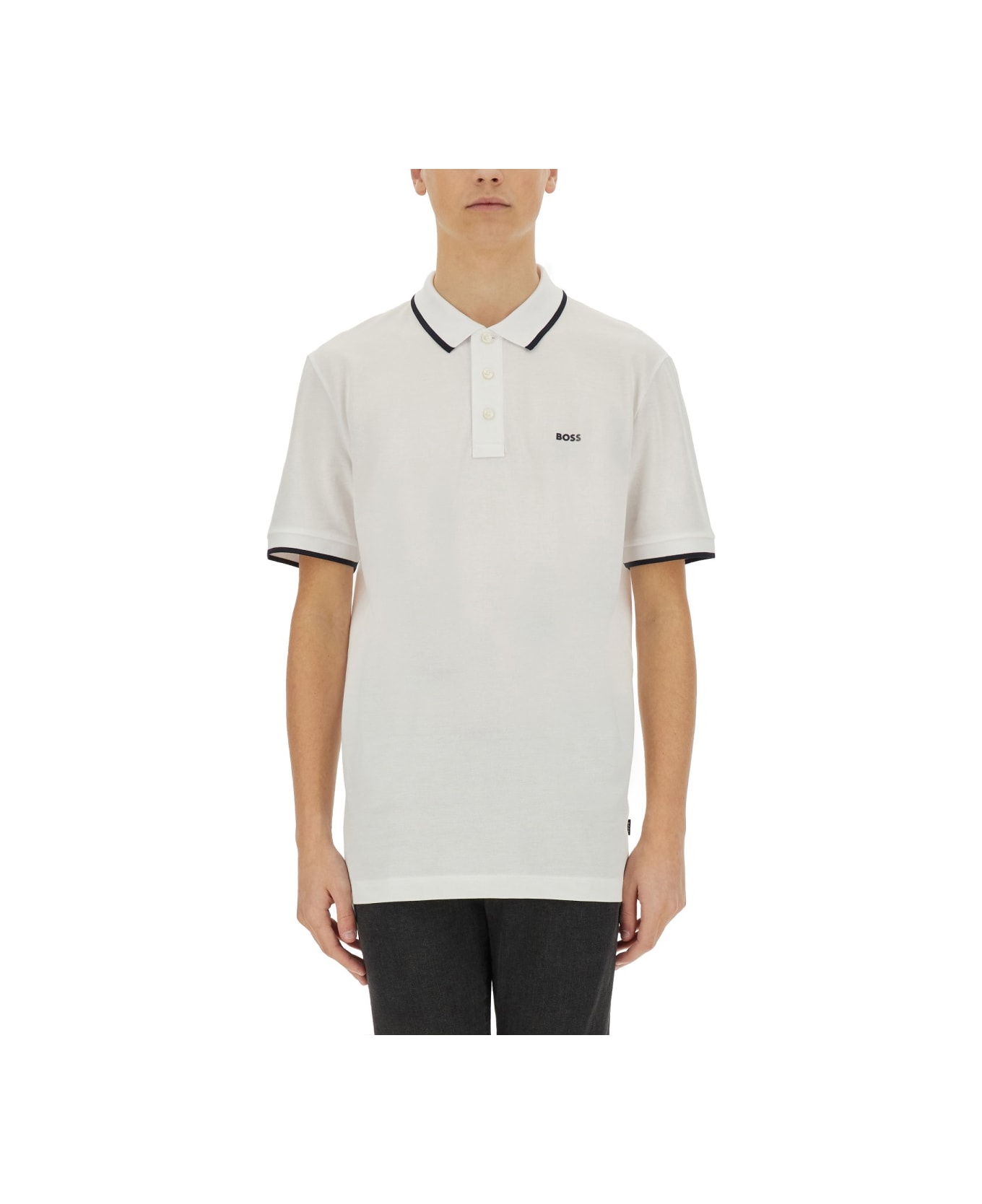 Hugo Boss Cotton Polo - WHITE