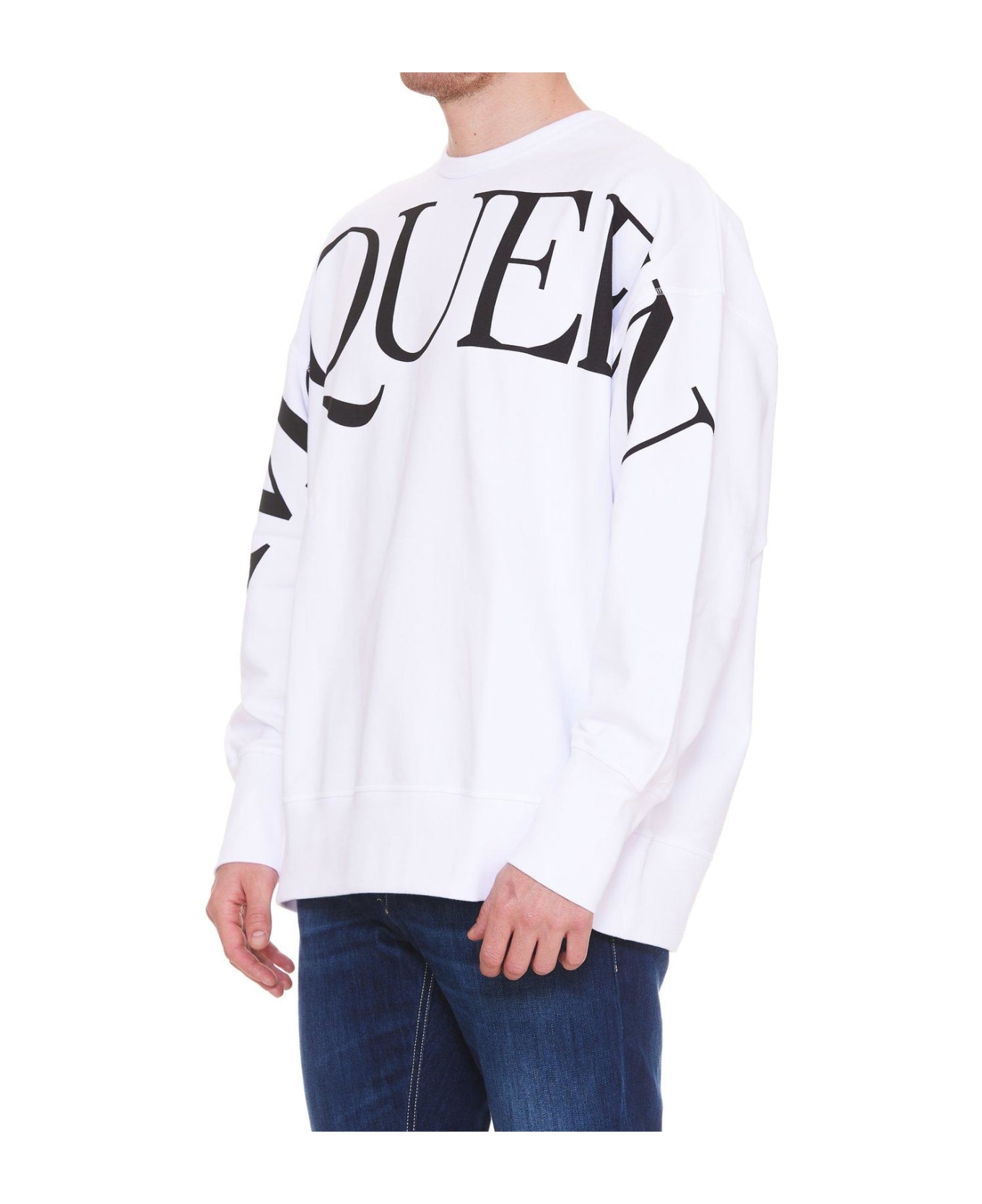 Alexander McQueen Logo-printed Crewneck Sweatshirt - Bianco