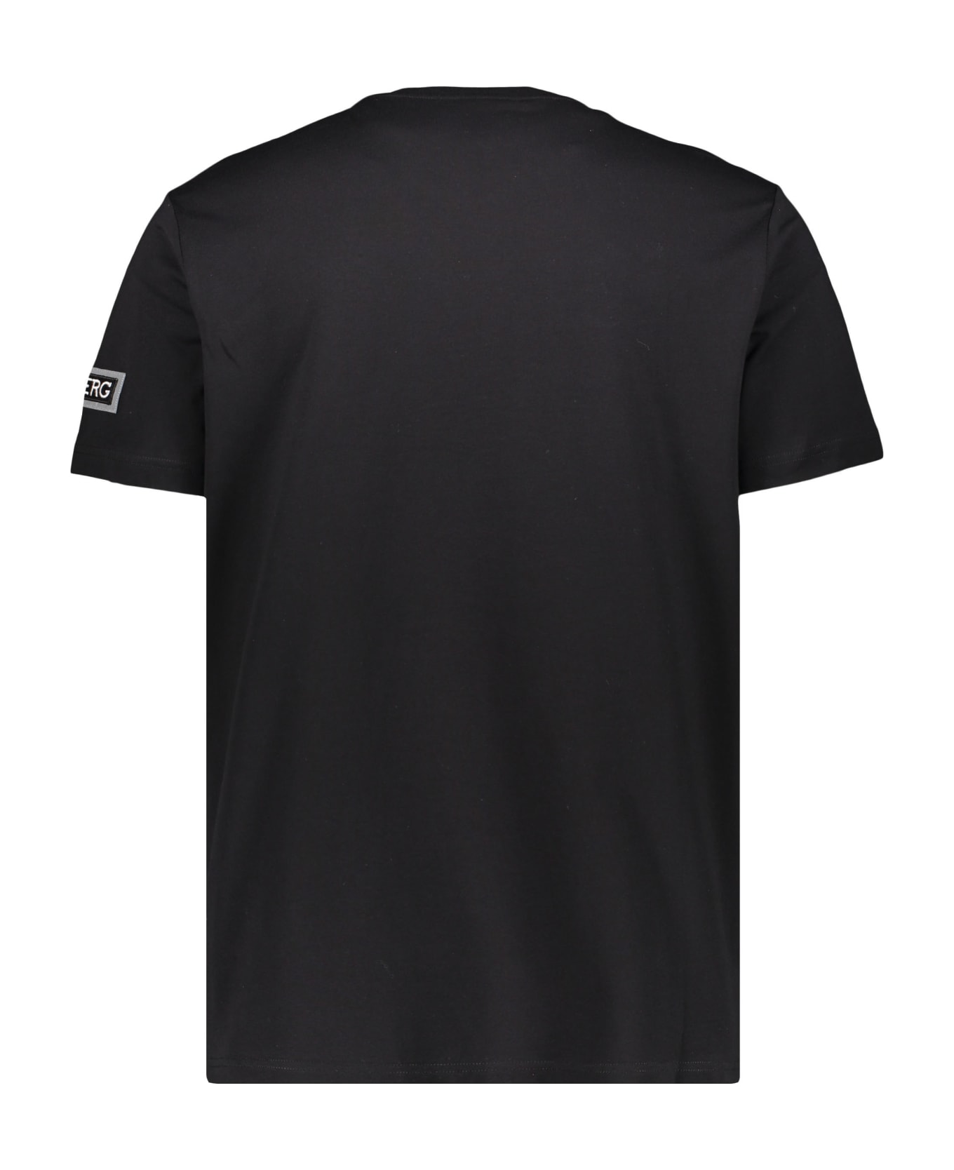 Iceberg Embroidered Cotton T-shirt - black シャツ