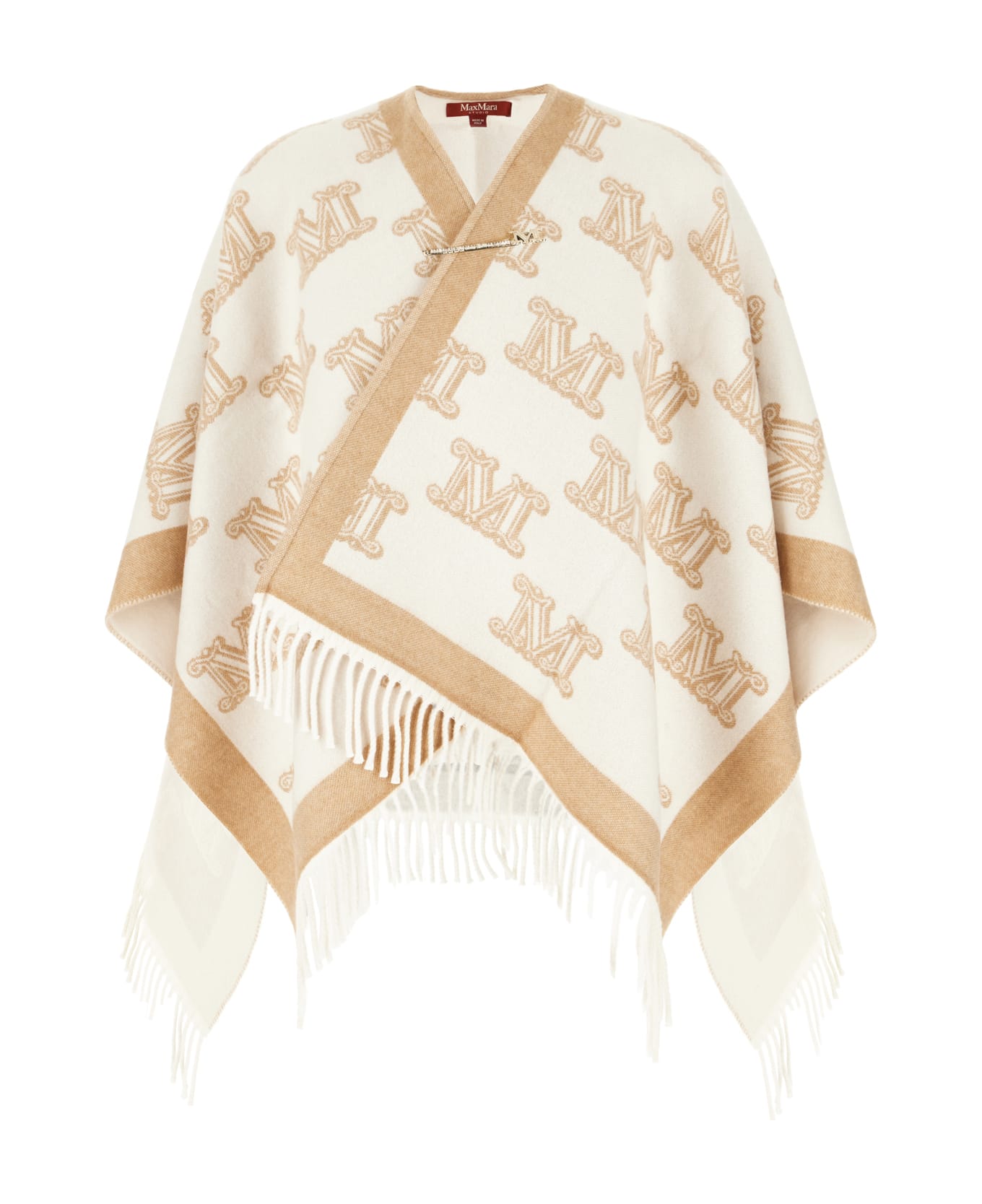 Max Mara Studio Embroidered Wool Cape - VANIGLIA CAMMELLO