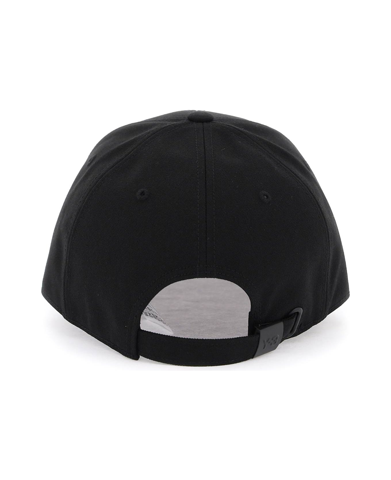 Y-3 Baseball Cap With Embroidered Logo - black コート