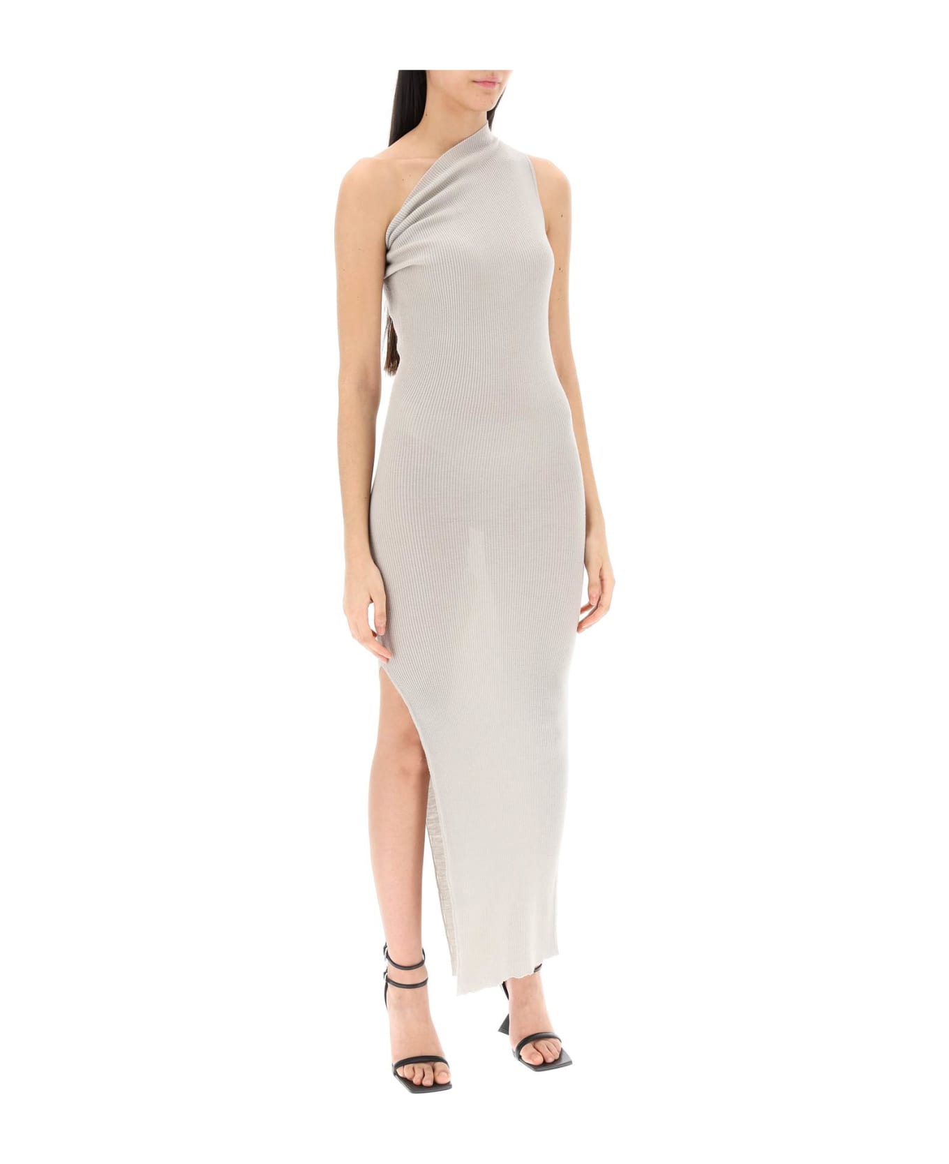 Rick Owens Knitted One-shoulder Dress - PEARL (Grey)