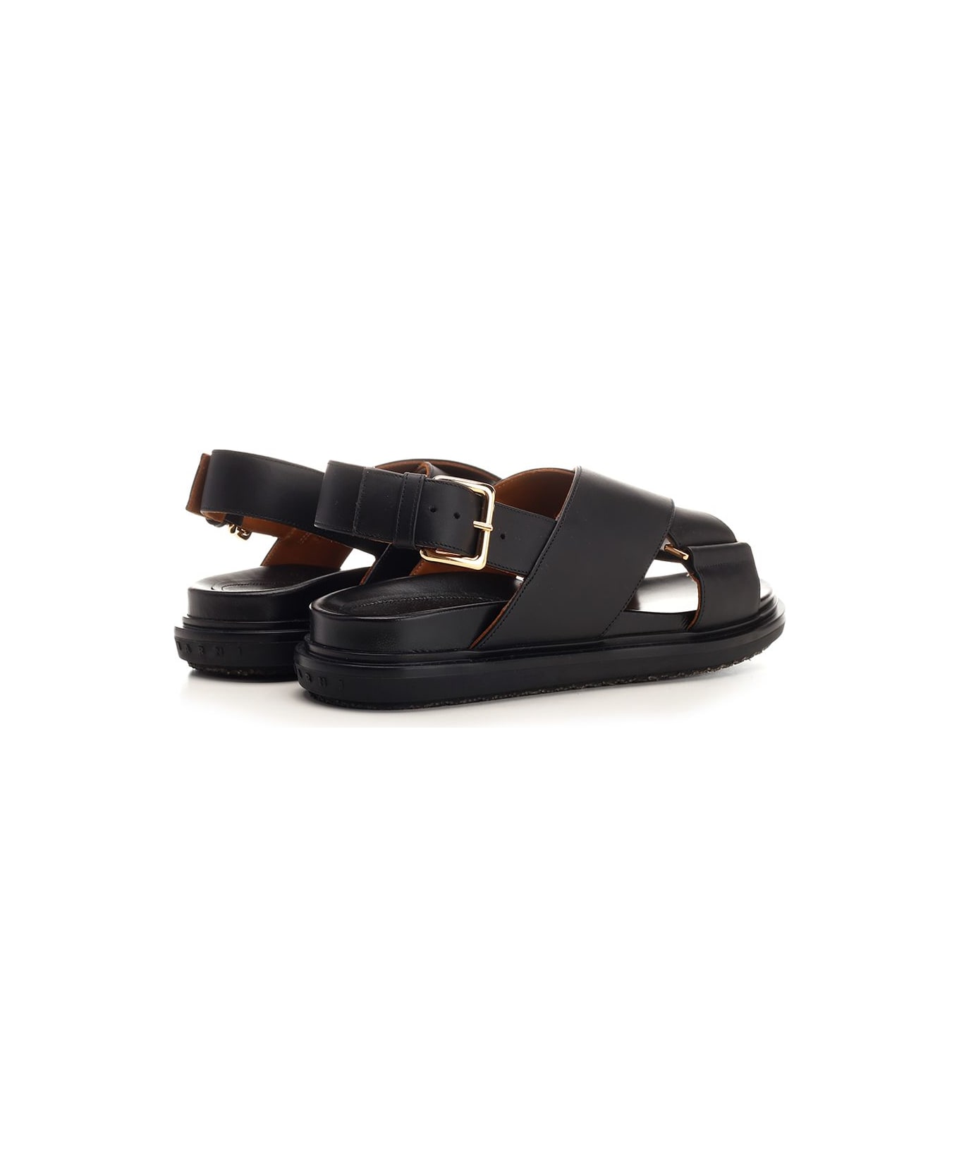 Marni 'fussbett' Crossed Sandals - Black