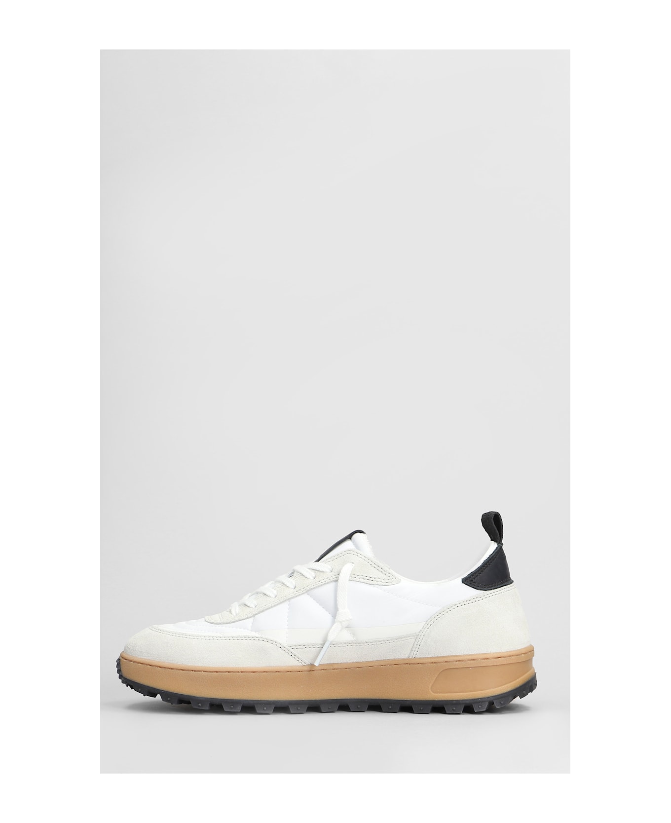 D.A.T.E. Kdue Outdor Sneakers In White Suede And Fabric - white