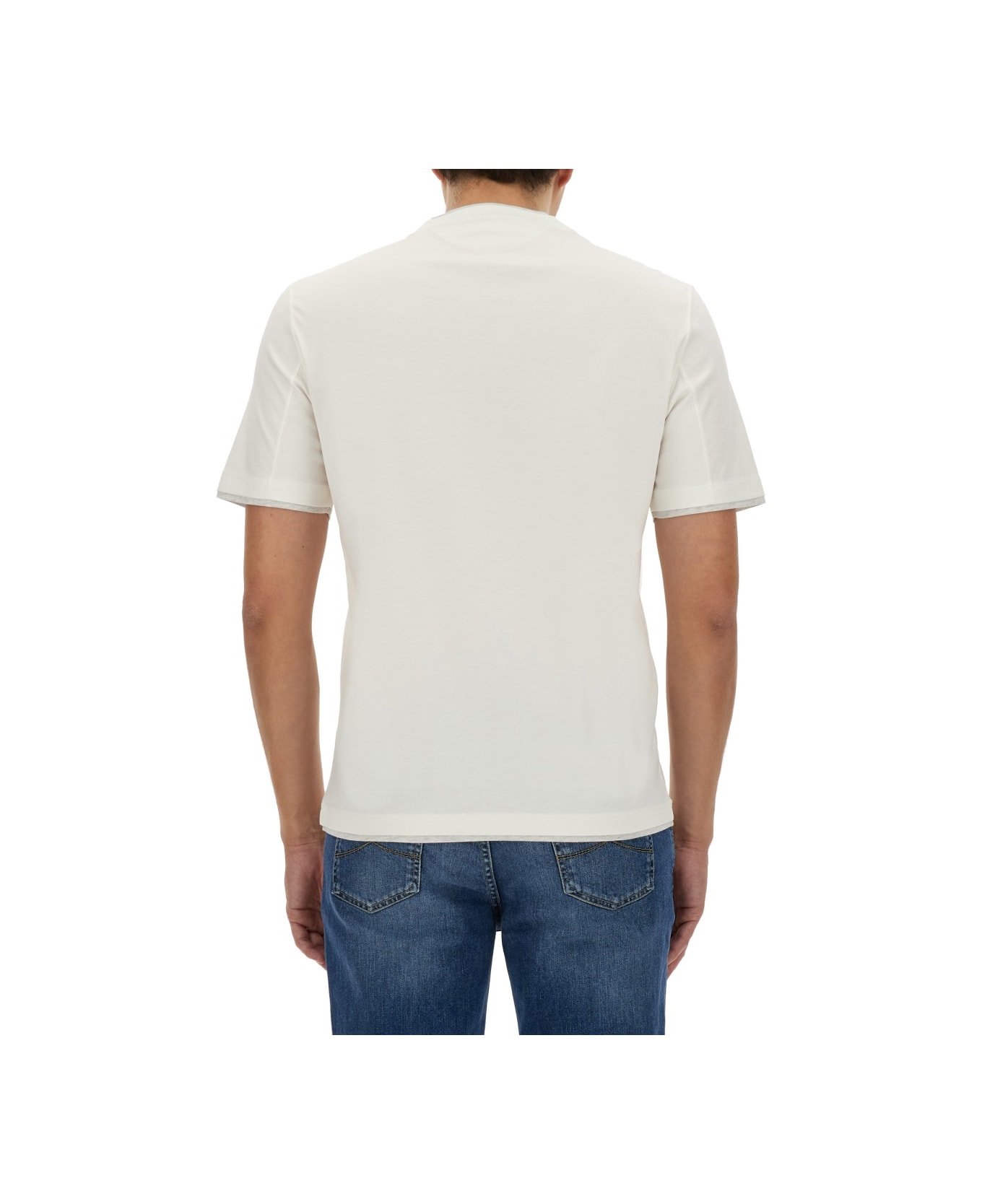 Brunello Cucinelli T-shirt With Logo - WHITE