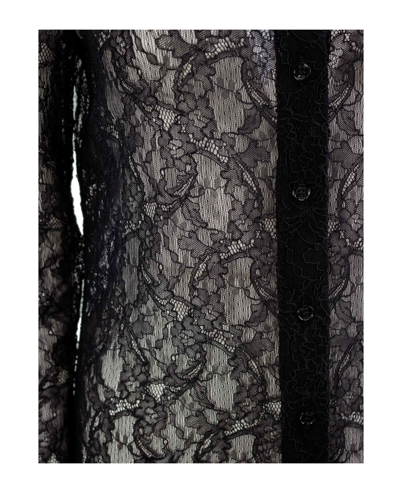 Philosophy di Lorenzo Serafini Lace Shirt - BLACK