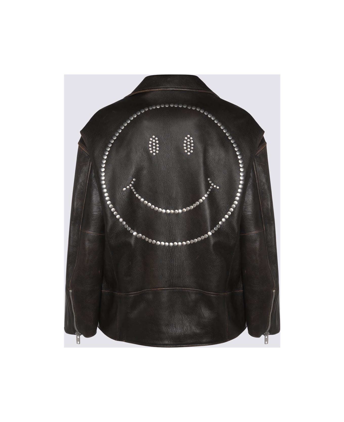 Moschino Brown Leather Jacket - Brown