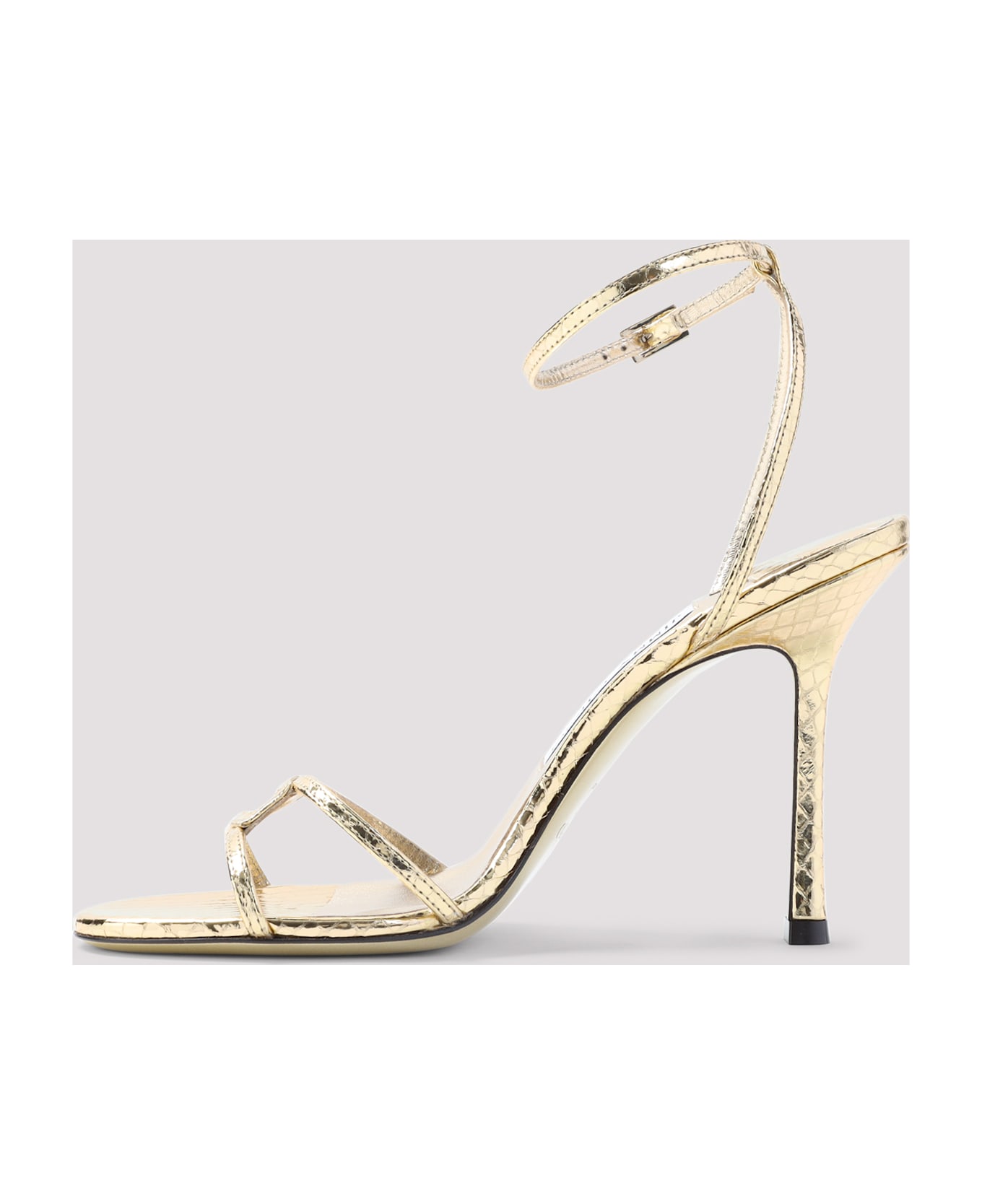 Jimmy Choo 1998 Leo Candy Wrap Leather Sandals - Gold