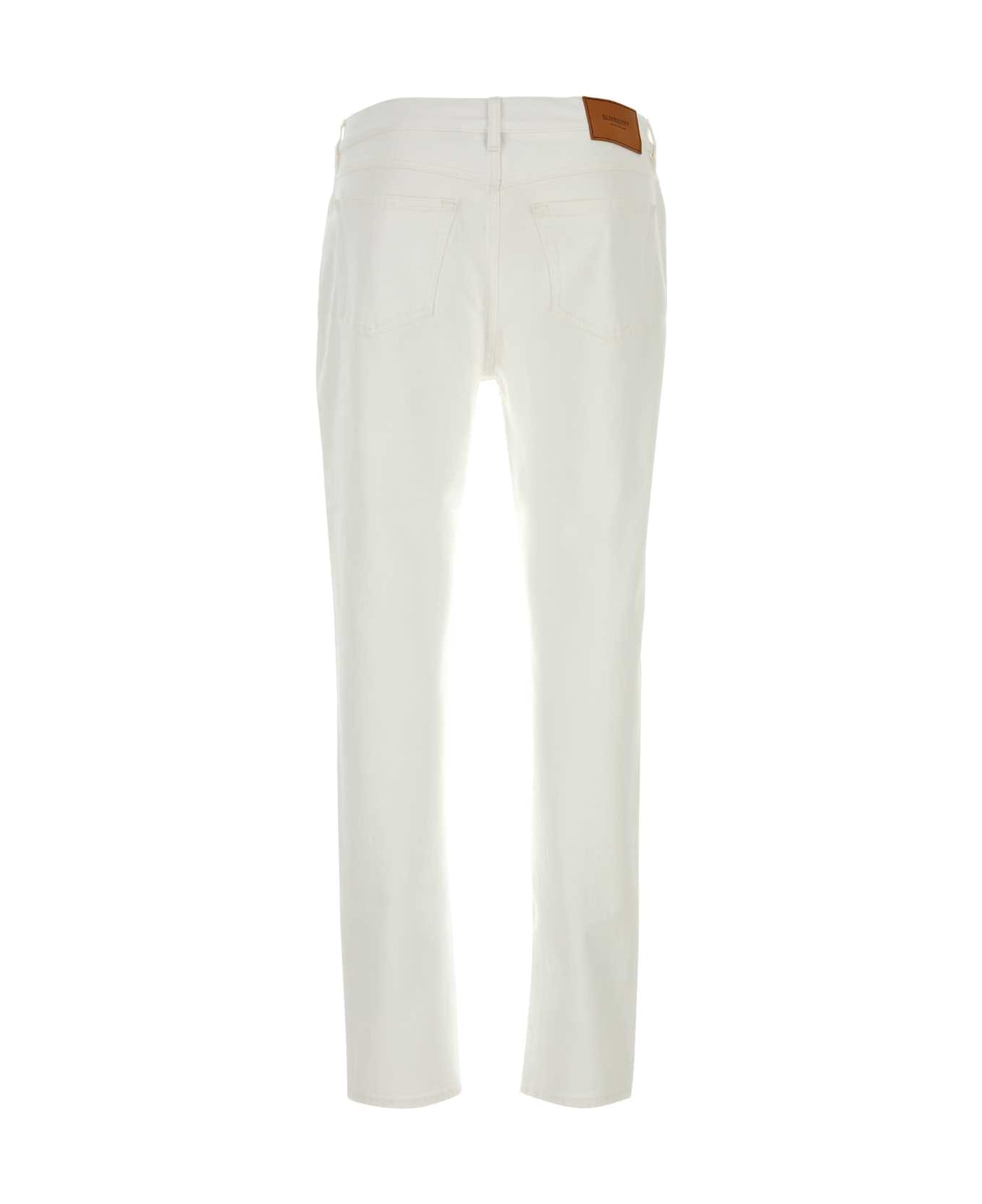 Burberry White Stretch Denim Jeans - WHITE